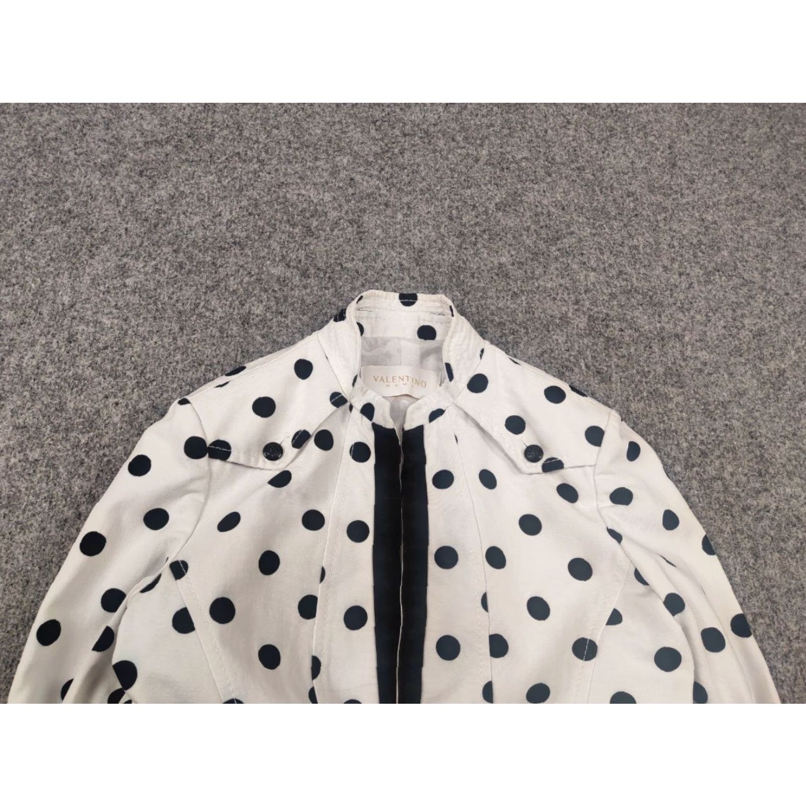 Valentino Valentino Valentino Roman Vintage Blazer Jacket Cotton White with Black Polka Dots Women M Casual 90s Designer Pocket Size M / US 6-8 / IT 42-44 - 4 Thumbnail