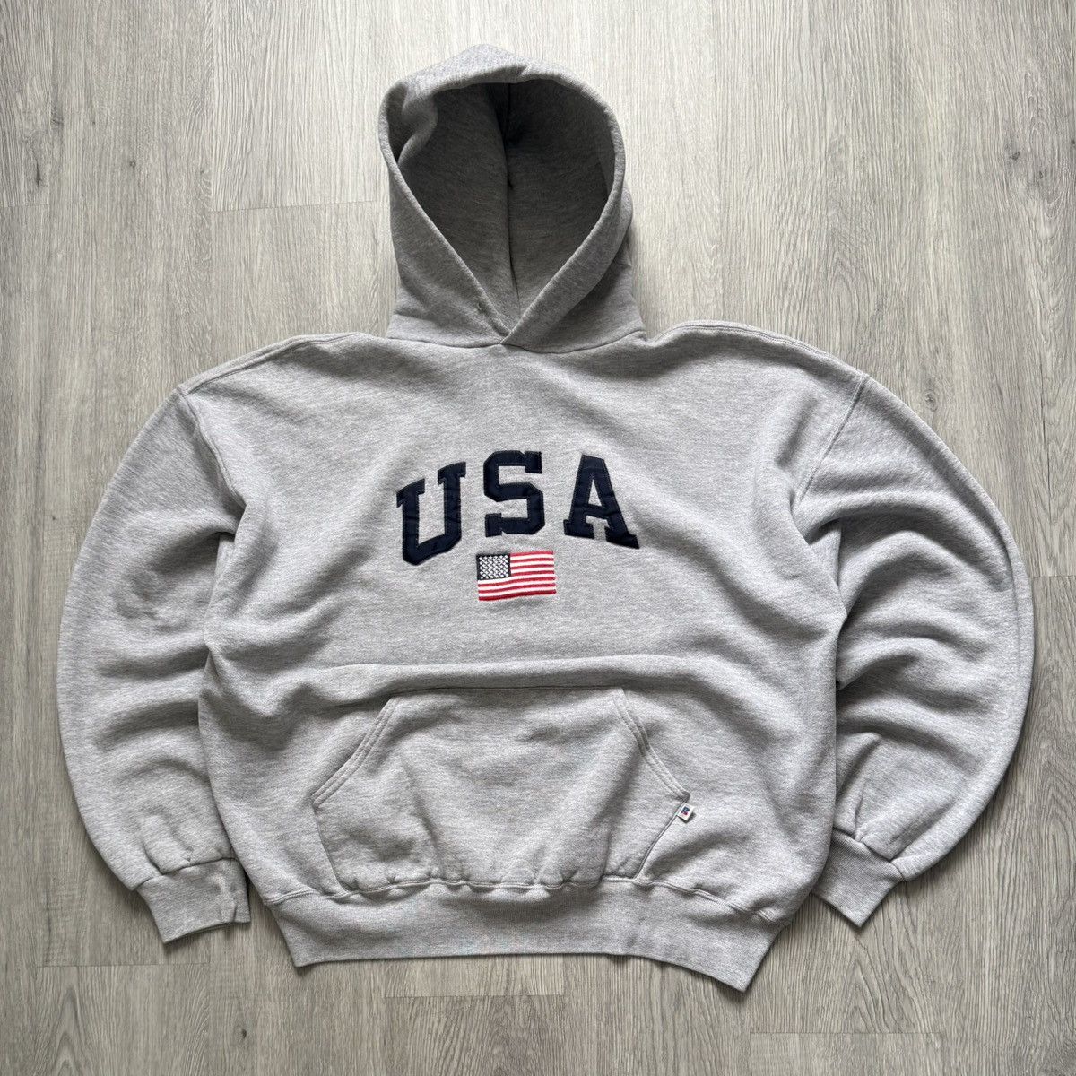 Russell Athletic Vintage 90s Russell Athletic Grey USA Hoodie 