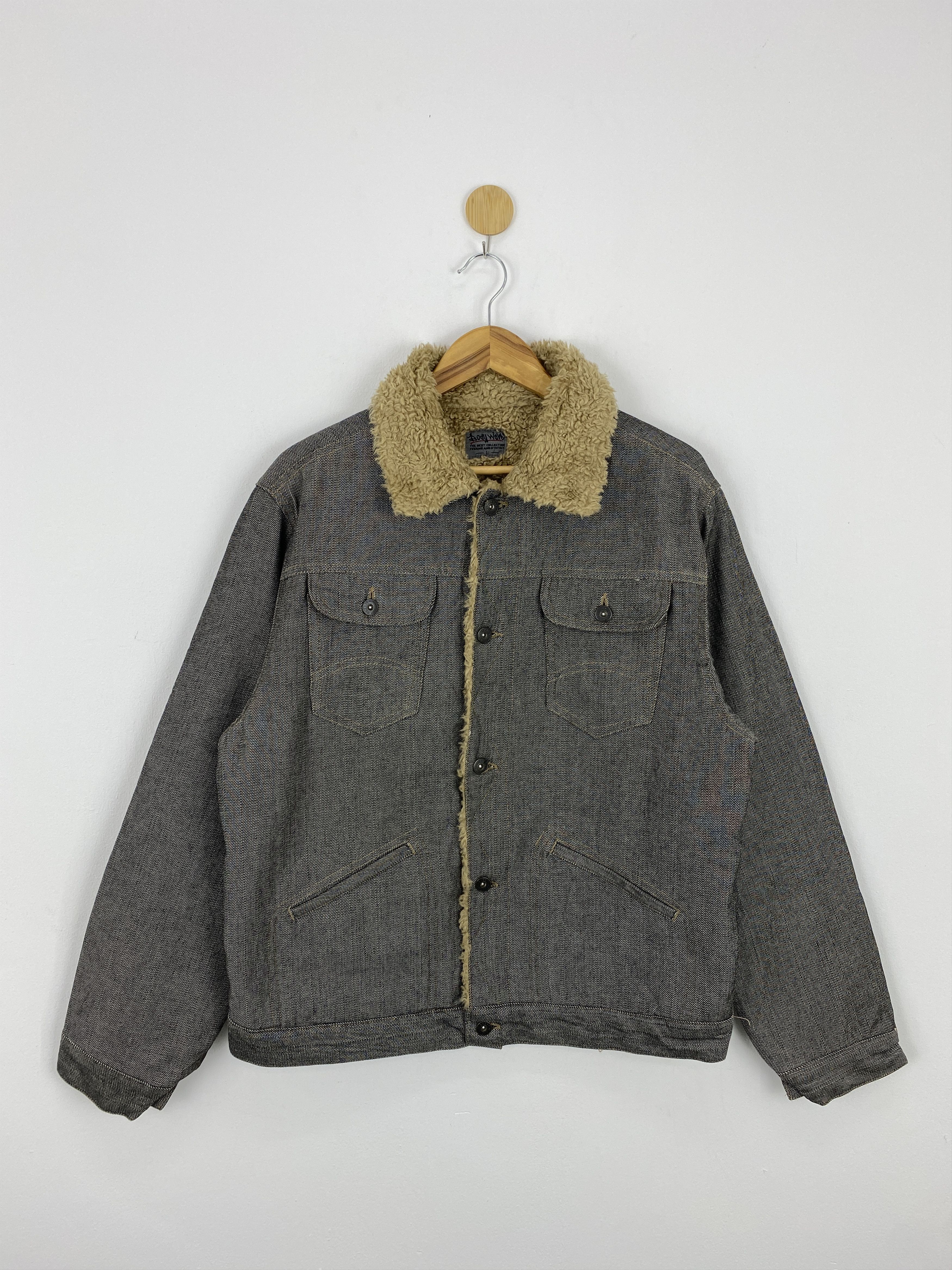 image of Vintage Sherpa Inside Denim Jacket, Men's (Size Large)
