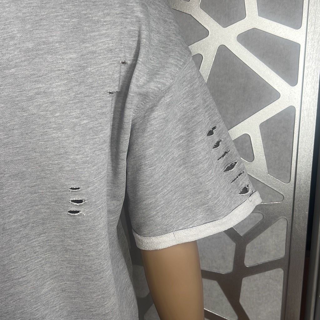 Other Honey Punch Distressed Short Sleeves Gray Sweat Shirt S Size S / US 4 / IT 40 - 8 Thumbnail