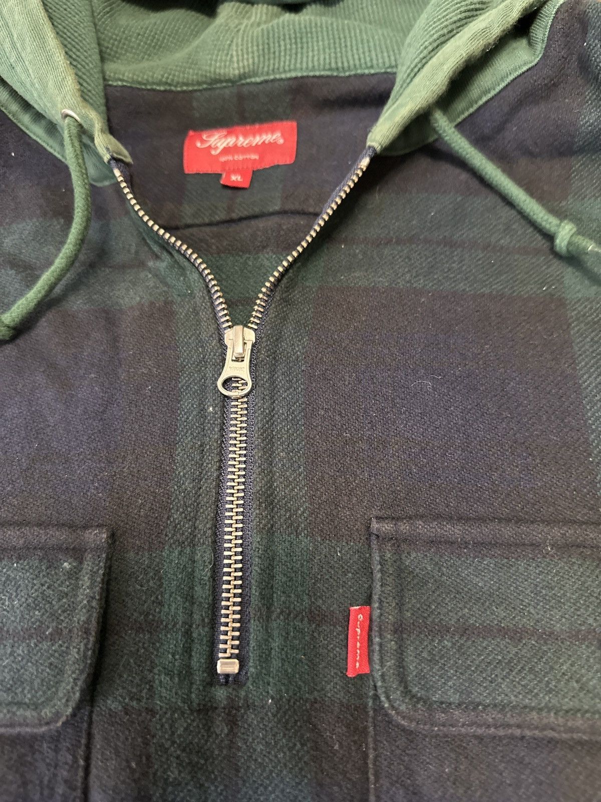 image of Supreme Hooded Pullover Shirt in Blue, Men's (Size XL)