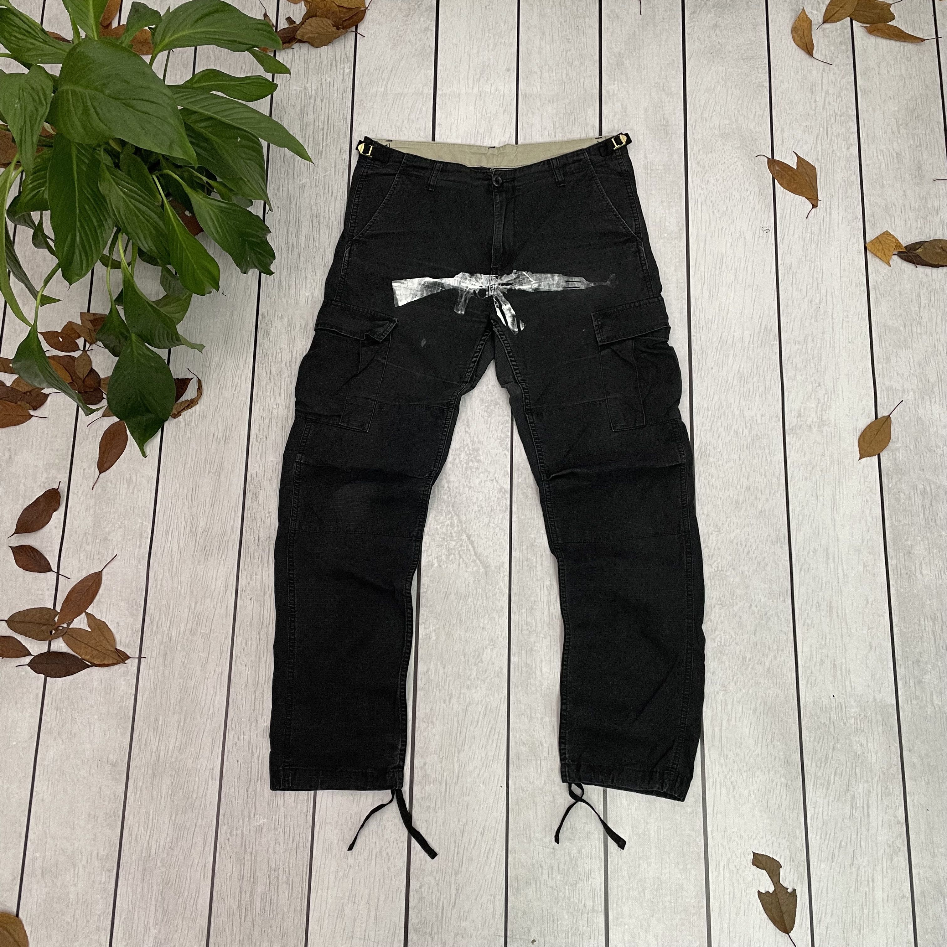 Carhartt Custom Carhartt Black Cargo Pants, Upcycled AK -47 Graphic Size US 32 / EU 48 - 2 Thumbnail