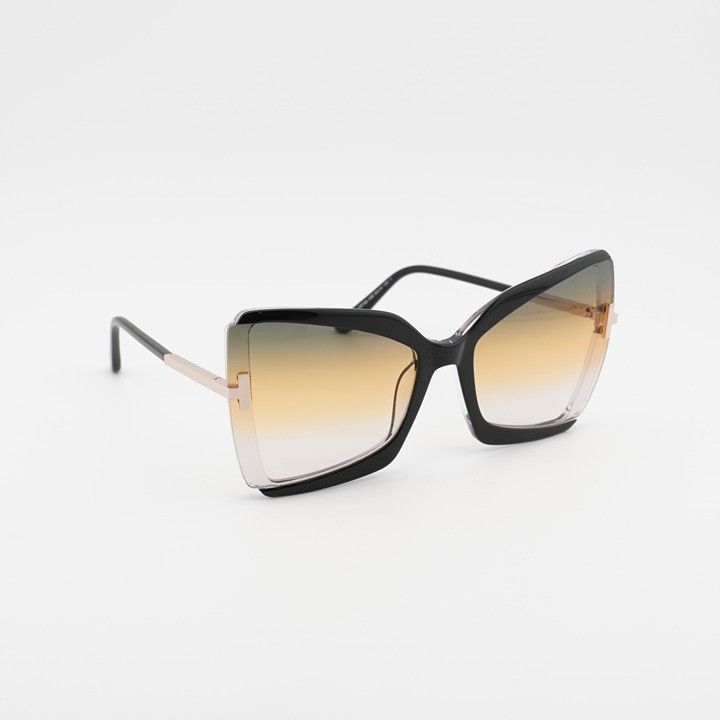 Tom Ford Tom Ford Gia FT0766 03B Sunglasses Black Butterfly Frame Size ONE SIZE - 5 Thumbnail