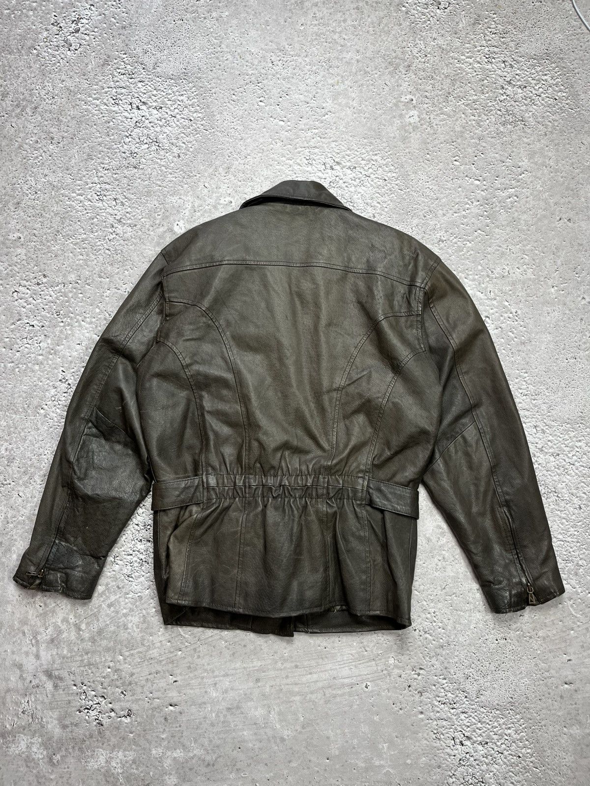 Leather Vintage Enjoy Brown Leather Jacket Belted Biker Style Size S Size US S / EU 44-46 / 1 - 14 Thumbnail