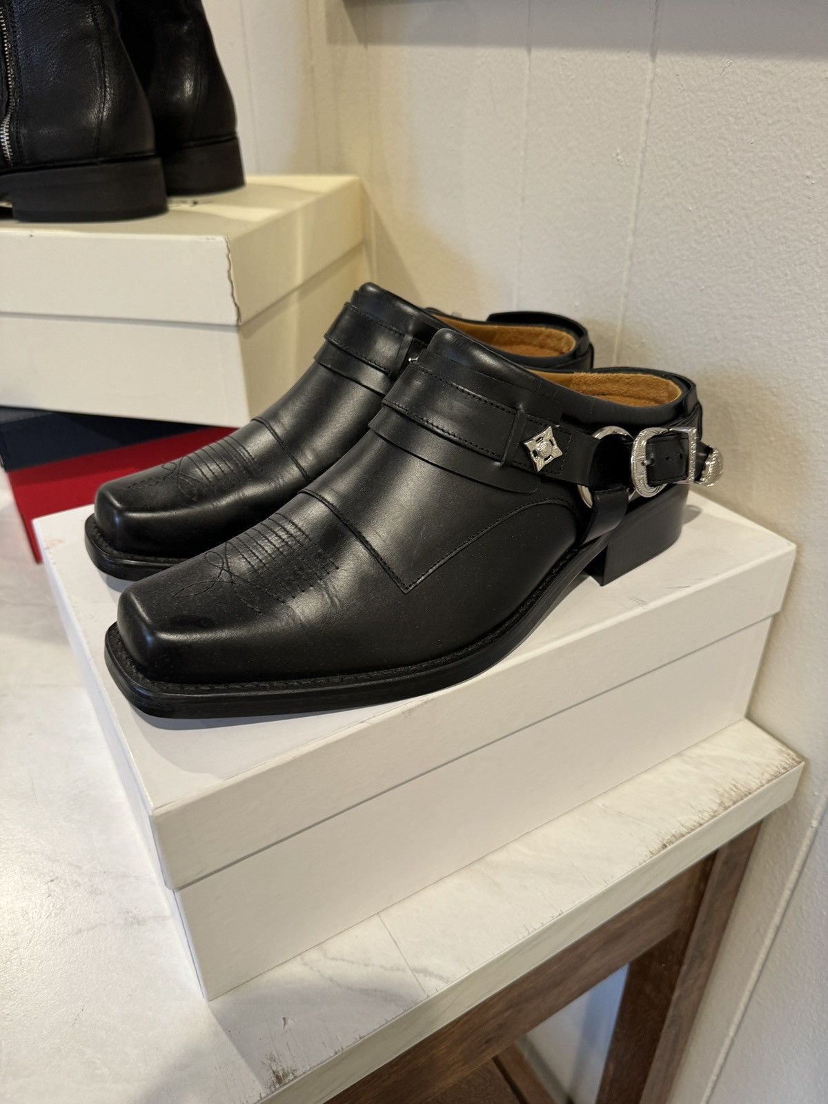 Ssense Toga Virilis Black Western Mule Cowboy Dress Shoe | Grailed