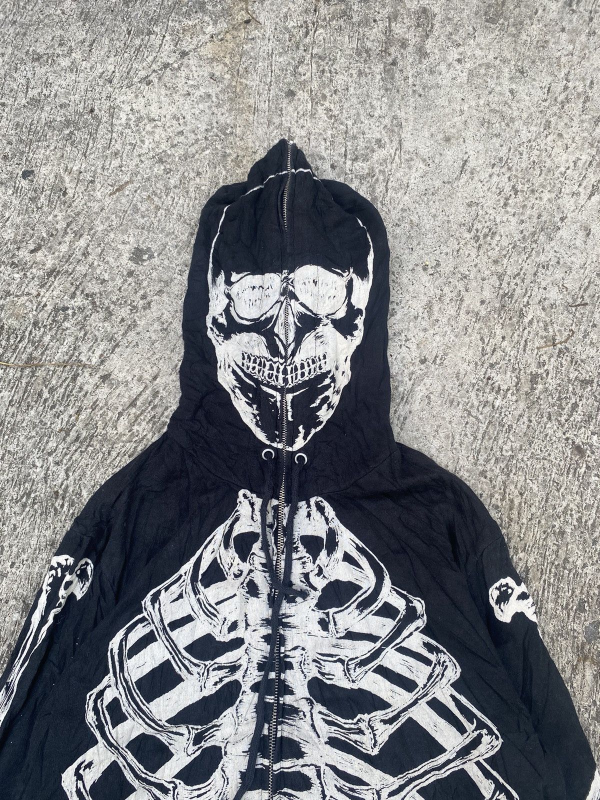 Japanese Brand Glad news sekeleton zip up hoodie Size US M / EU 48-50 / 2 - 5 Thumbnail