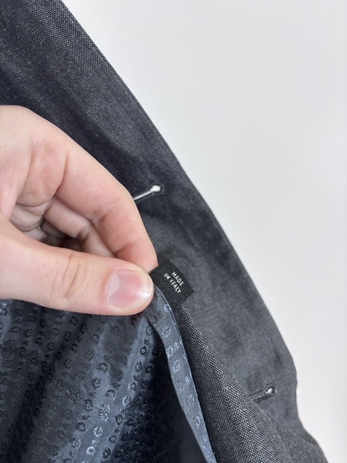 Dolce & Gabbana Dolce & Gabbana Men’s Vintage Grey Linen Wool Blazer Jacket Size 44R - 24 Thumbnail