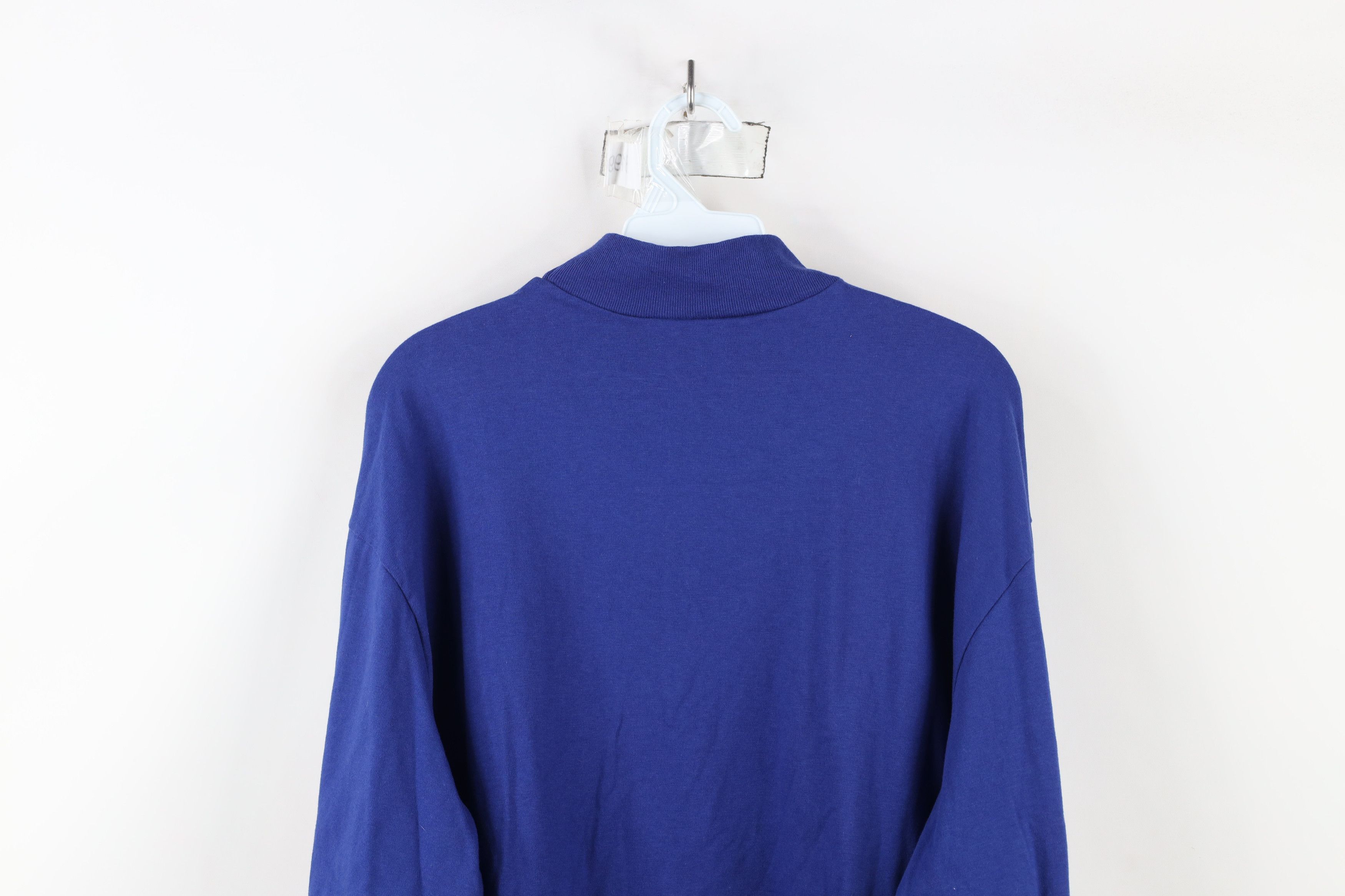 Lands' End × Vintage Vintage 90s Lands End Mock Neck Long Sleeve T-Shirt Blue USA Size US L / EU 52-54 / 3 - 11 Thumbnail