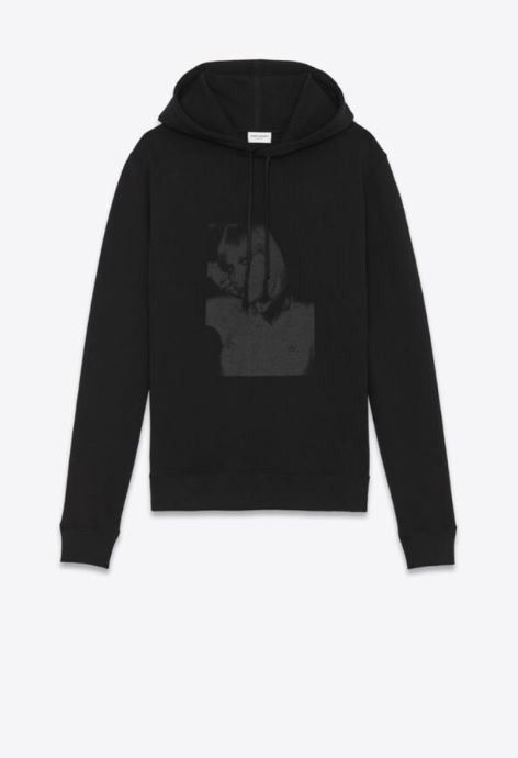 image of Saint Laurent Paris Oc11Z0124 Anja Rubik Hoodie In Black, Men's (Size Small)