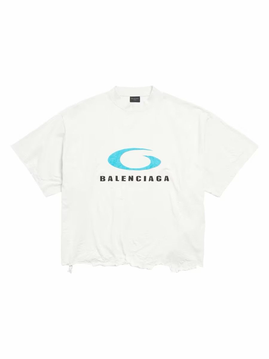 Balenciaga White loop sports icon cropped shirt Size US M / EU 48-50 / 2 - 1 Thumbnail