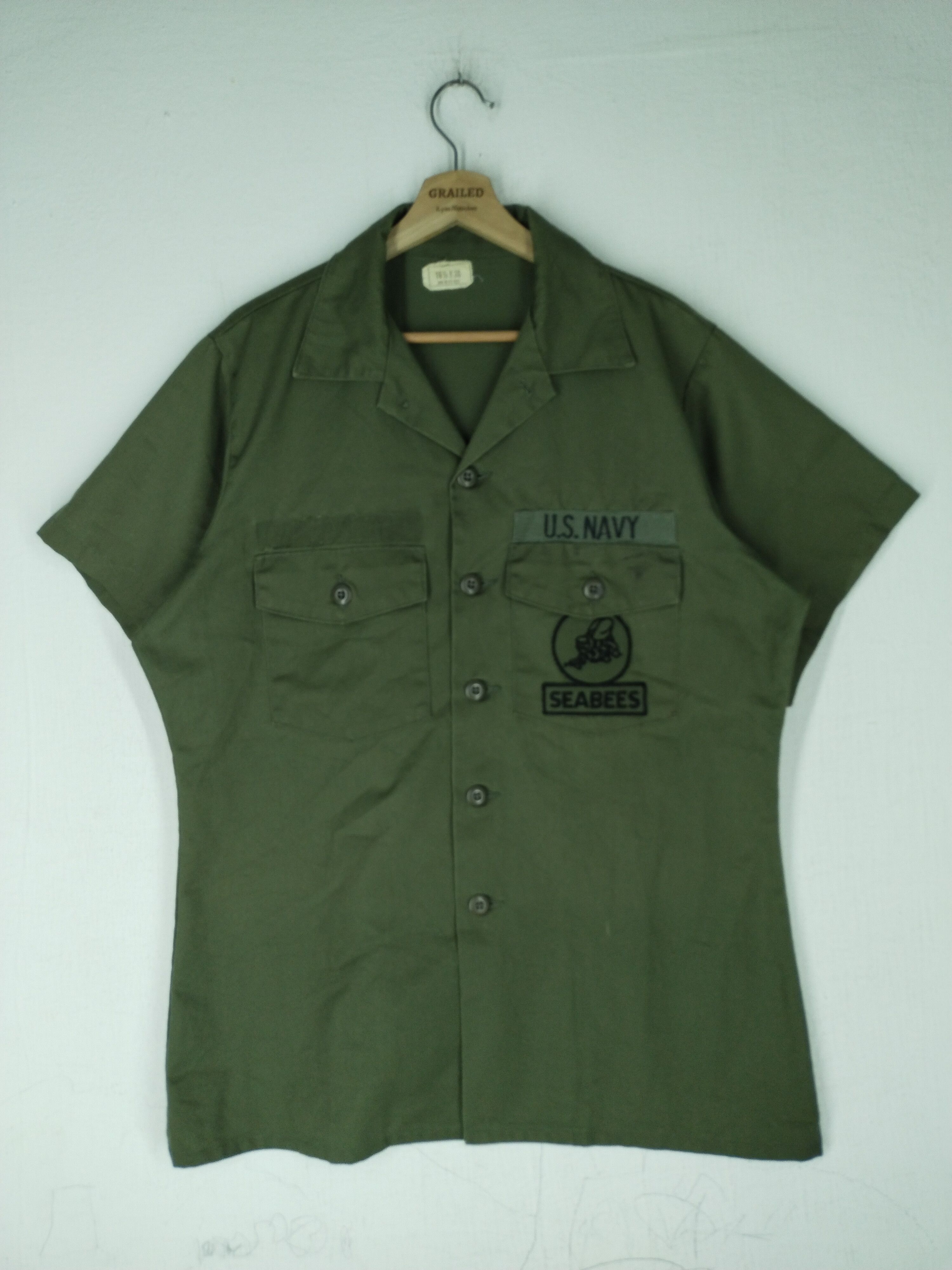 Buzz Rickson's 50's OG 507 Vintage Seabees US Army Green Shirt Tee Size US M / EU 48-50 / 2 - 1 Thumbnail