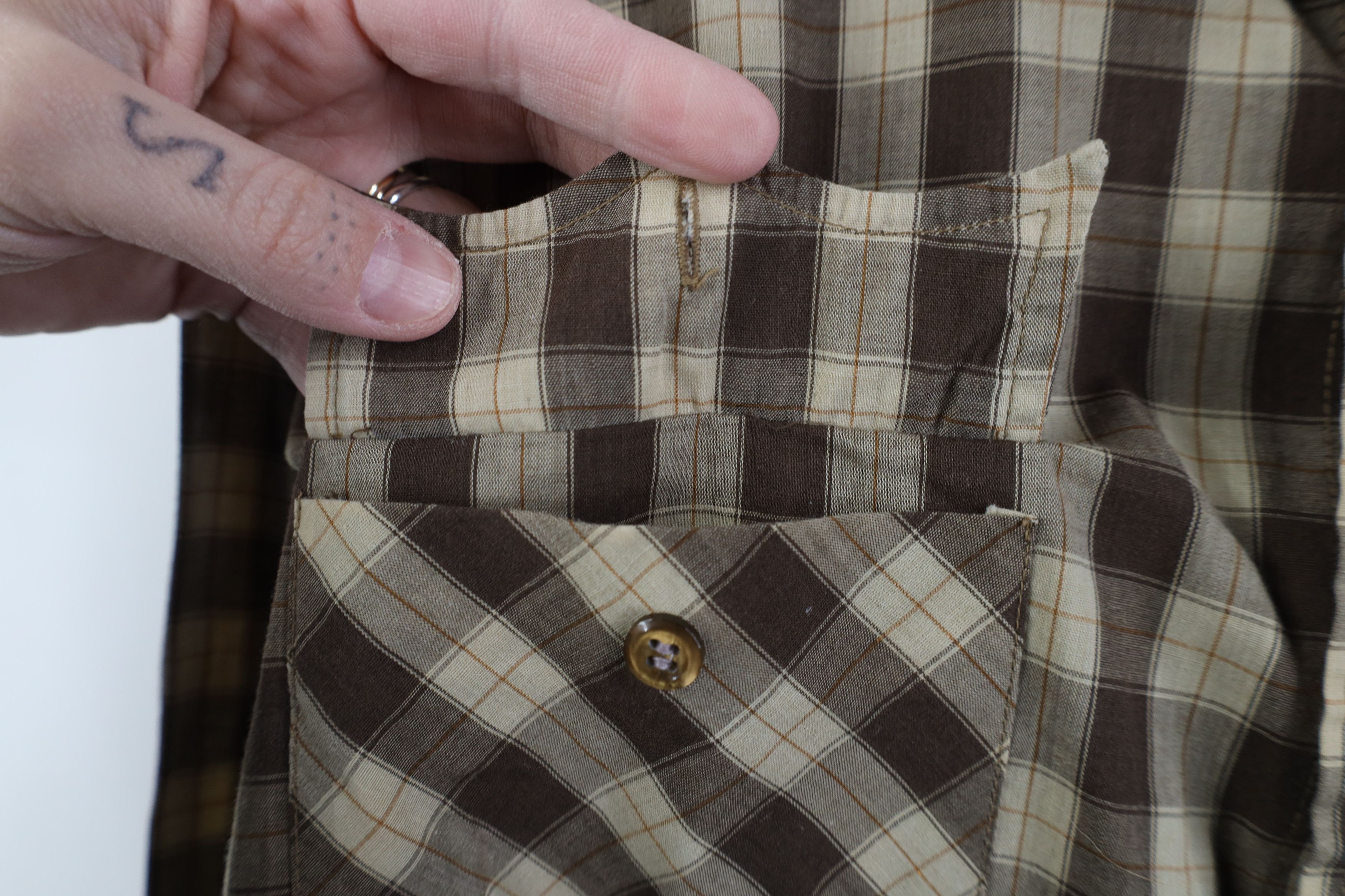 Vintage Vintage 70s Streetwear Western Collared Button Shirt Plaid Size US M / EU 48-50 / 2 - 6 Thumbnail
