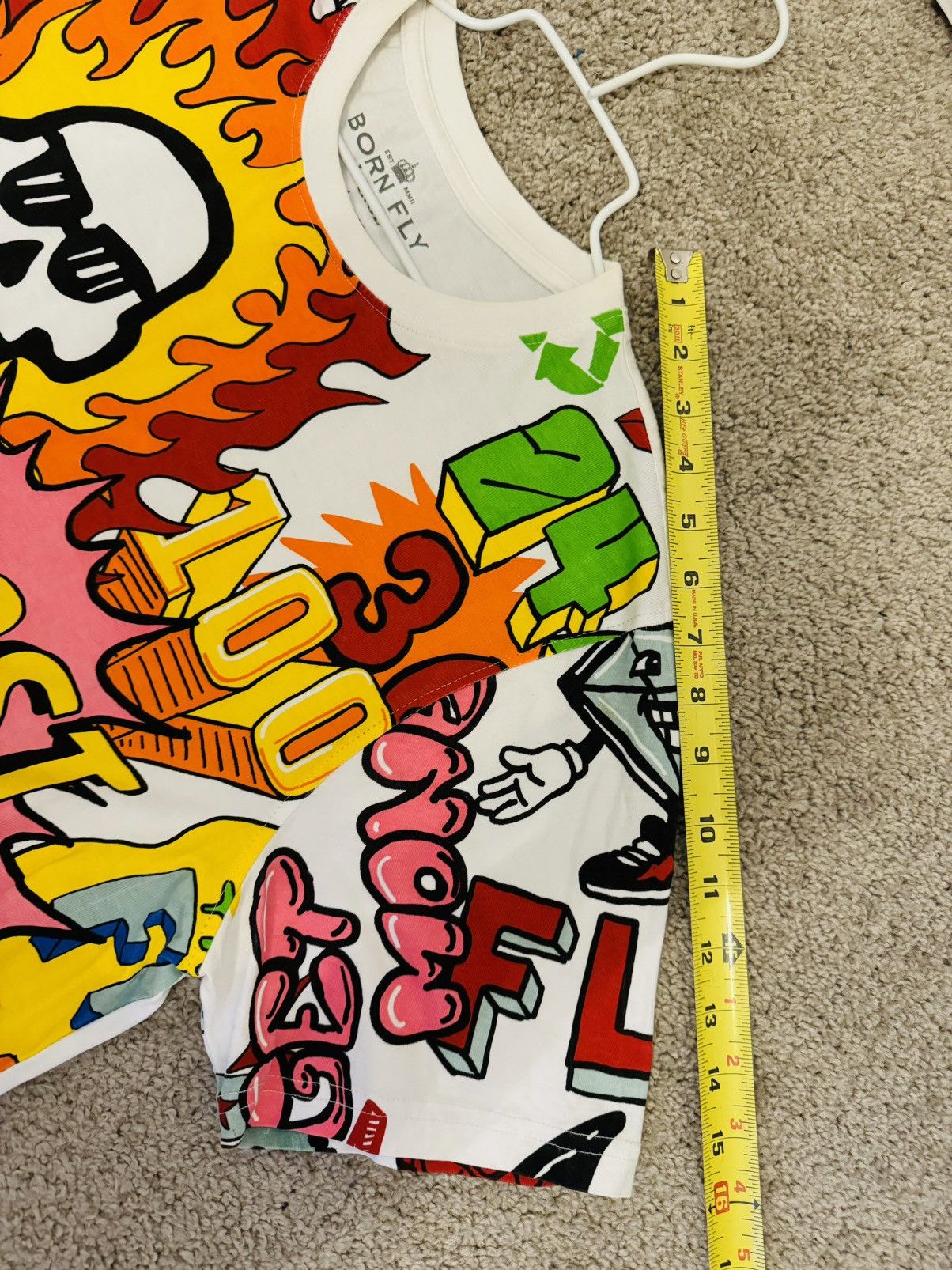 Born Fly Born Fly Men's All Over Print Graphic T-Shirt in White L Size US L / EU 52-54 / 3 - 8 Thumbnail