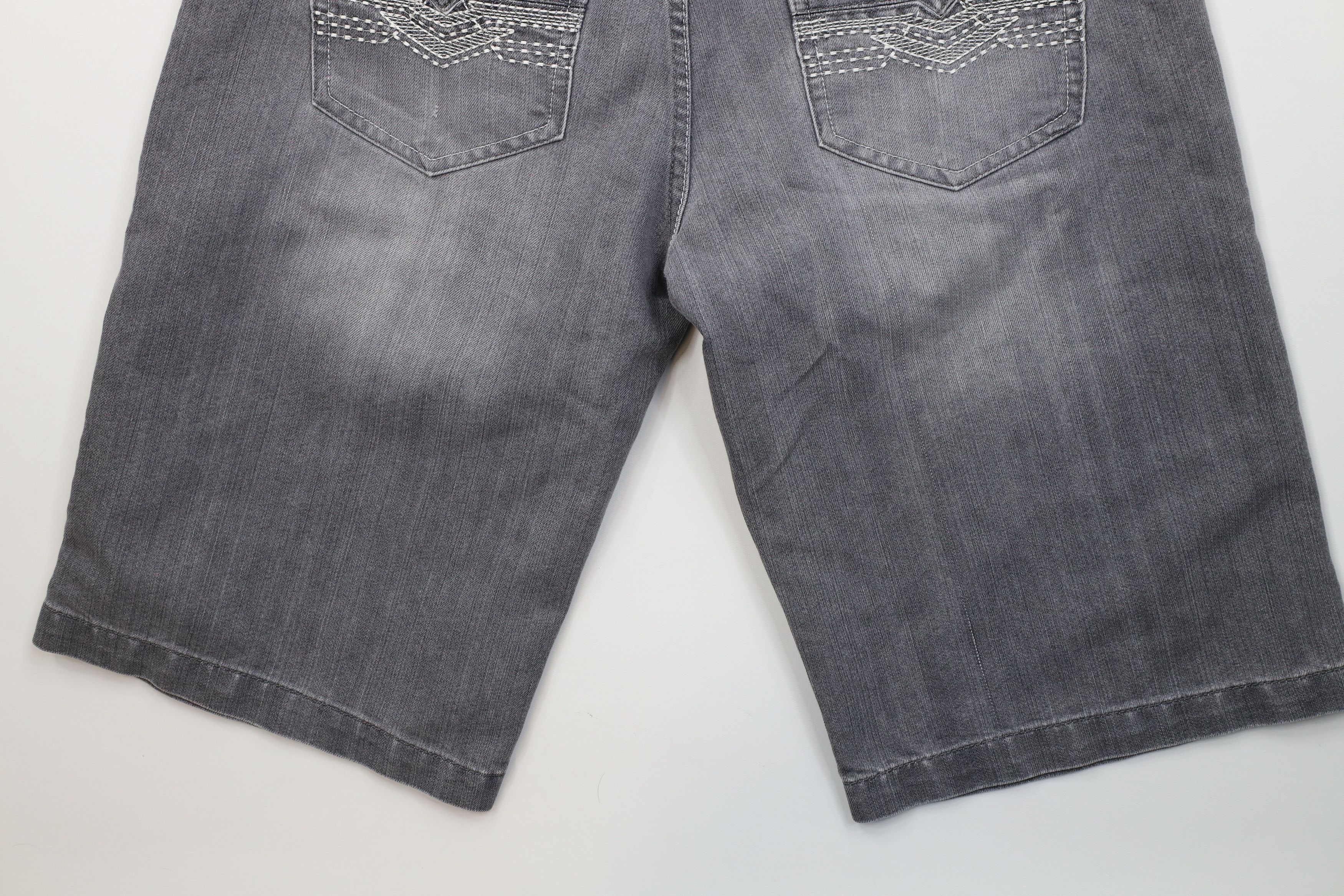 Vintage Vintage 90s Y2K Streetwear Baggy Fit Denim Jean Shorts Gray Size US 36 / EU 52 - 13 Thumbnail