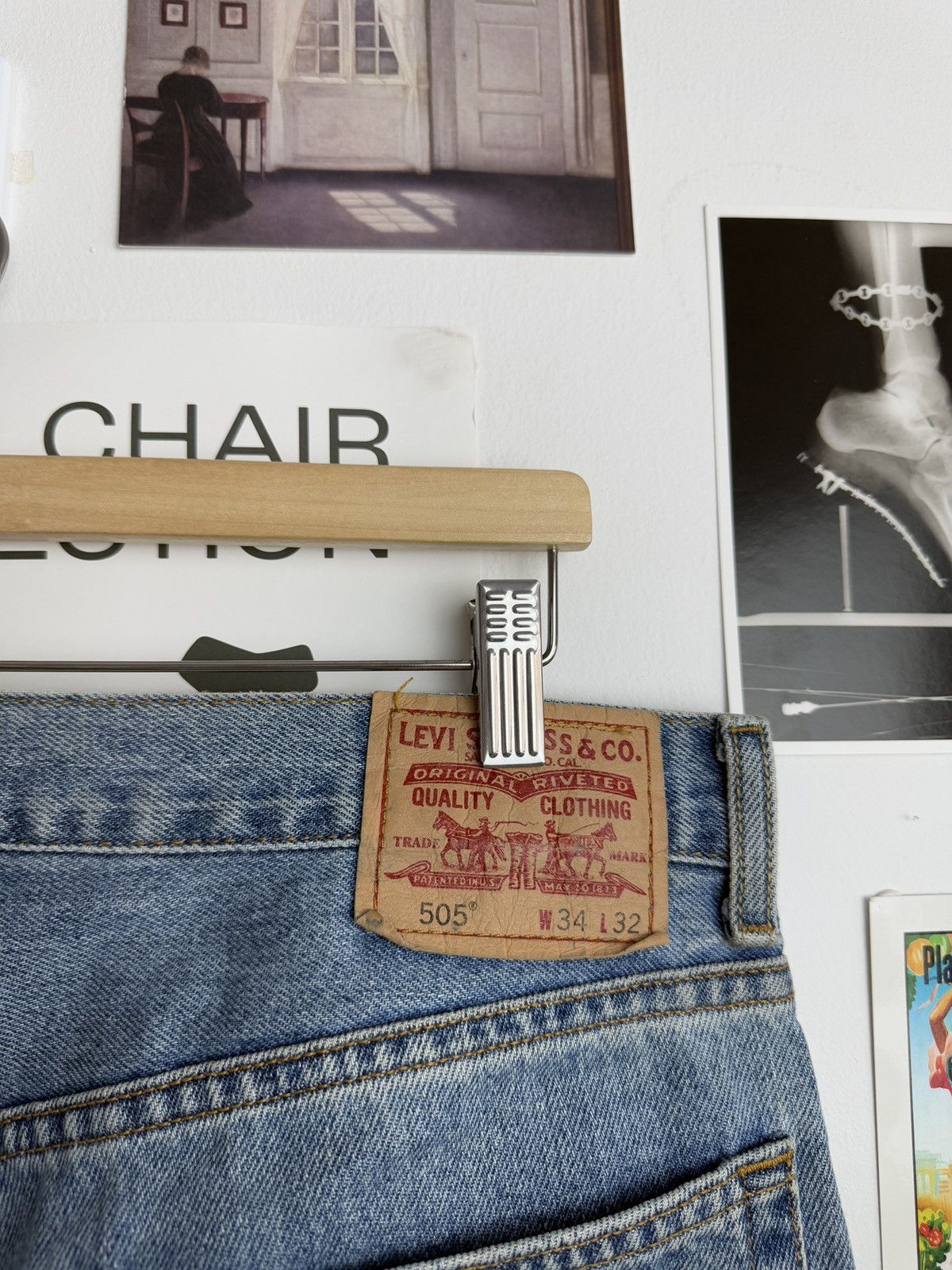 Levi's × Vintage Vintage Levi’s 505 wide leg babyblue denim jeans pants 34x32 Size US 34 / EU 50 - 5 Thumbnail