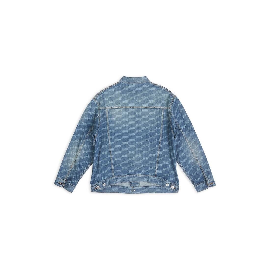Balenciaga o1bcso1str0125 BB Monogram Large Fit Jacket in Blue Size US XL / EU 56 / 4 - 5 Thumbnail