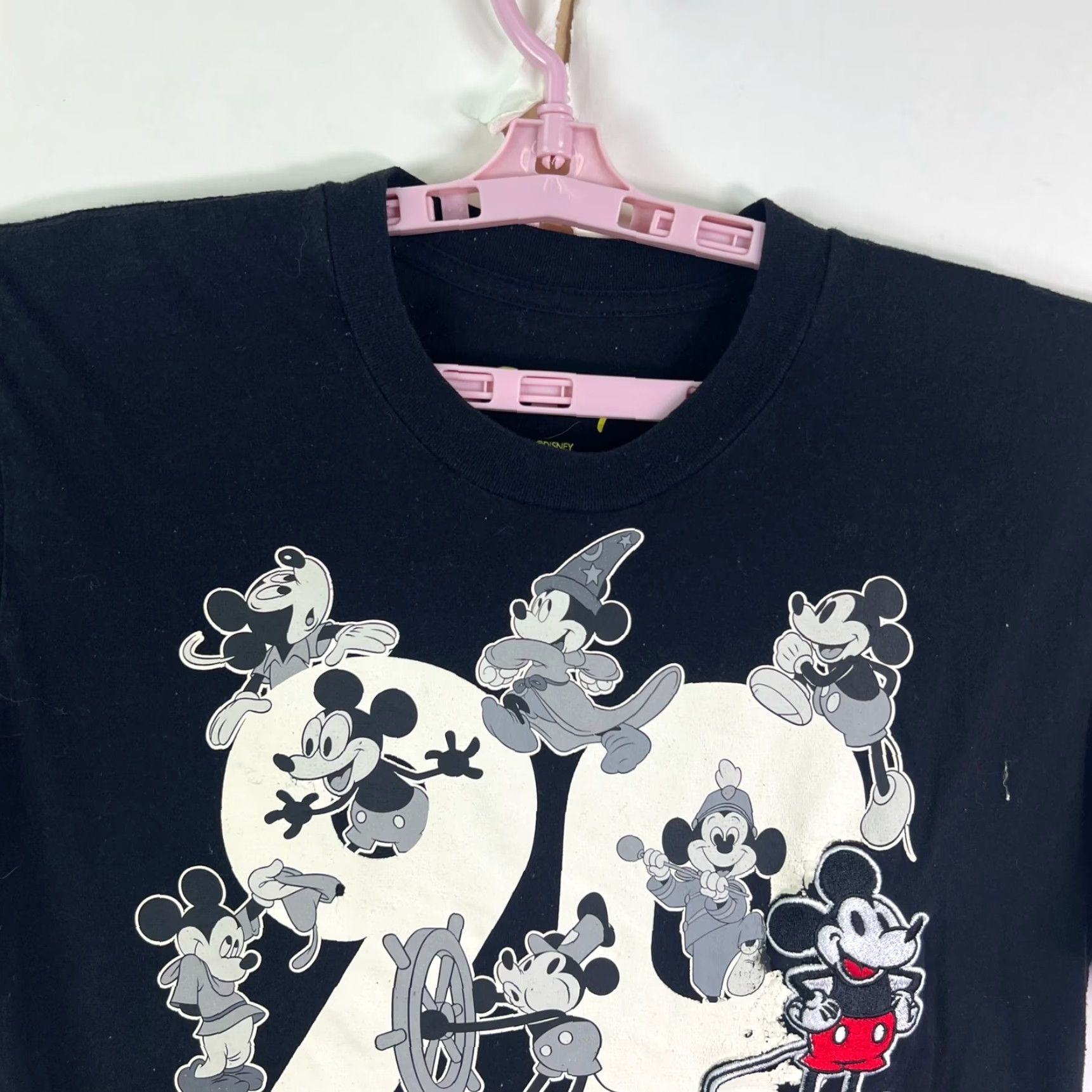 Disney Mickey Mouse 90th Celebration T Shirt Disney Adult M Black Cotton Polyester Knit Crew Neck Short Sleeve Mens Size US M / EU 48-50 / 2 - 3 Thumbnail