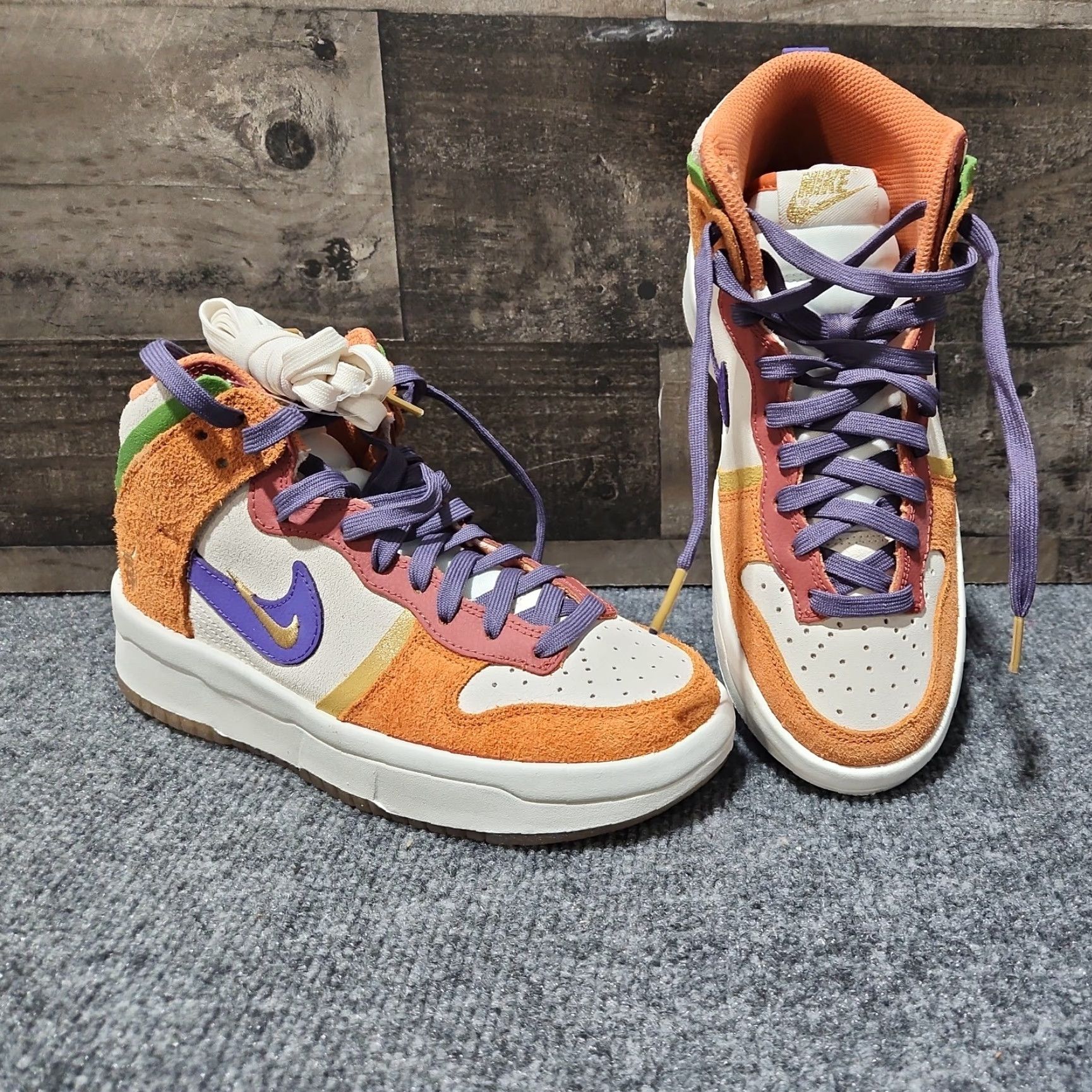 Nike VINTAGE? Nike Dunk High Setsubun DQ5012-133 Women 6.5 High Tops Orange Purple Nike Dunk High Women Shoes Sneakers Size US 4 / IT 34 - 3 Thumbnail