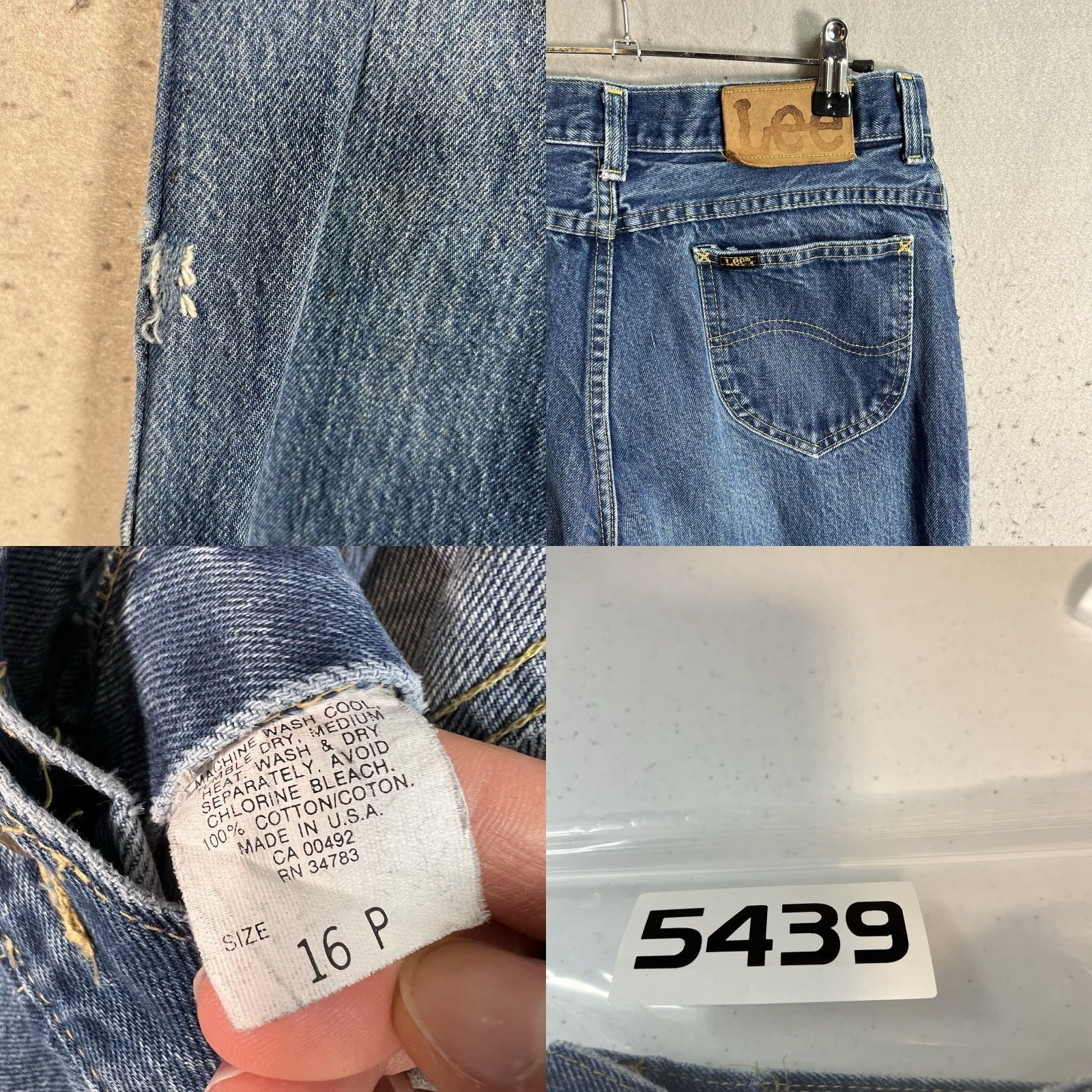 Lee VINTAGE Lee Jeans Womens 16P Blue Denim Dark Wash Straight Leg Made In USA Jeans Women 16P Dark Wash Denim Straight Inseam 29in Size 38" / US 16 / IT 52 - 8 Thumbnail