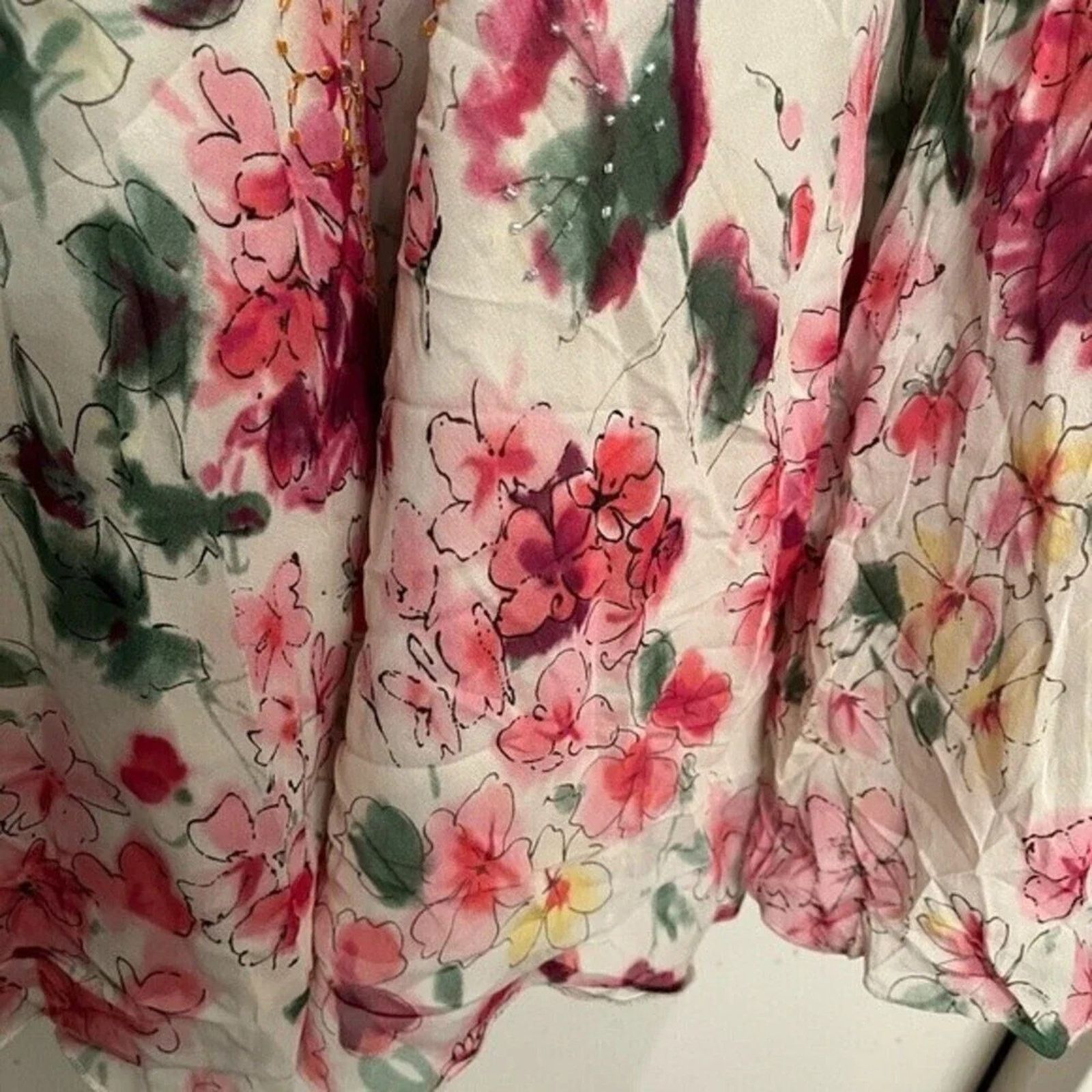 Anthropologie Lapis dress by Anthropology, size M100% silk floral print Size M / US 6-8 / IT 42-44 - 4 Thumbnail