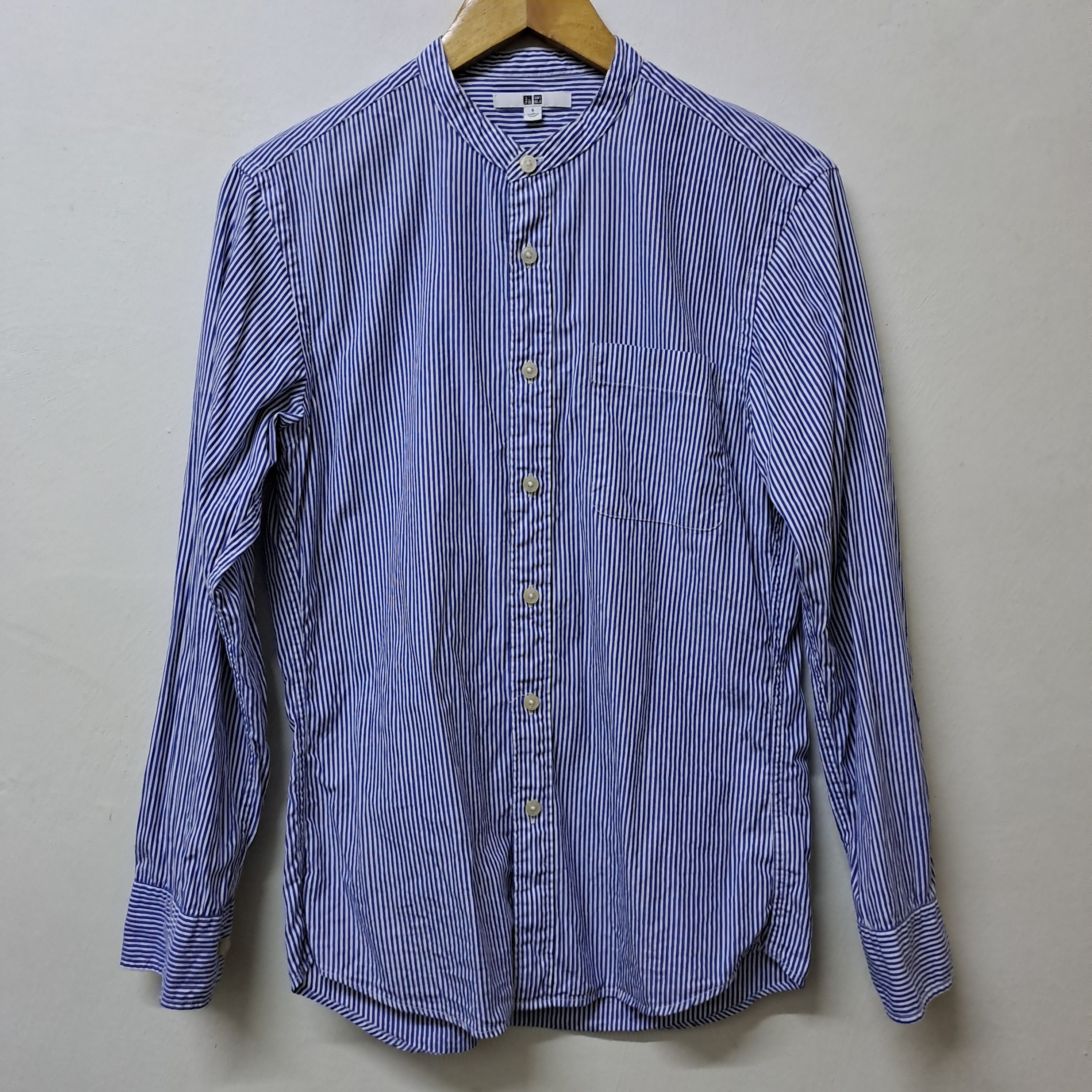 Uniqlo Uniqlo Stripes Mandarin Collar Shirt Size US S / EU 44-46 / 1 - 1 Thumbnail