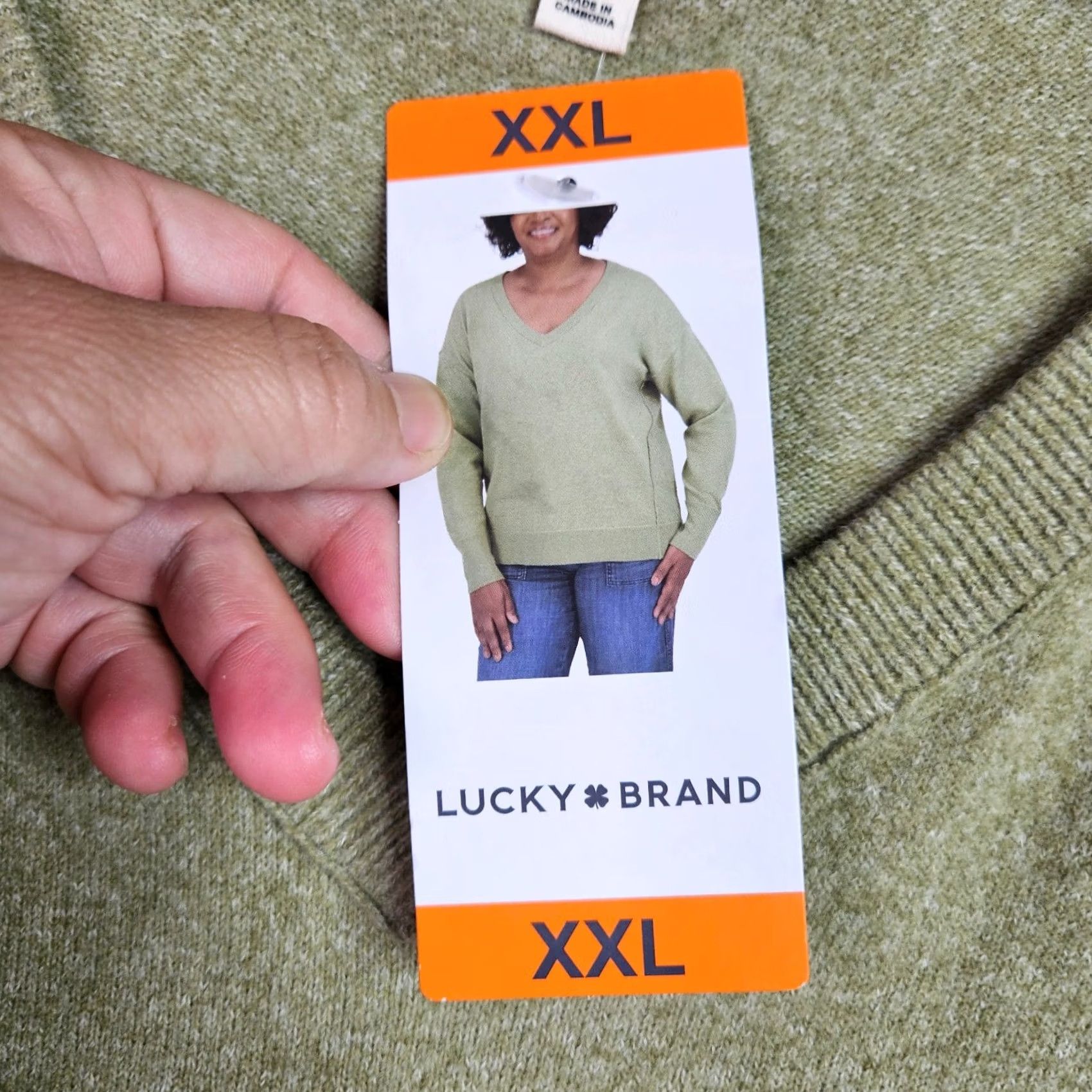 Lucky Brand Lucky Brand Women's XXL V-Neck Sweater Green Relaxed Knit Pullover NEW Pullover Knit Green Modern Casual 2XL Womens Size XXL / US 16-18 / IT 52-54 - 5 Thumbnail