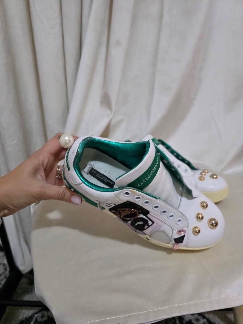 Dolce & Gabbana 👟 Dolce & Gabbana Inspired Custom Patch Sneakers (Replica) Size US 7 / IT 37 - 2 Thumbnail