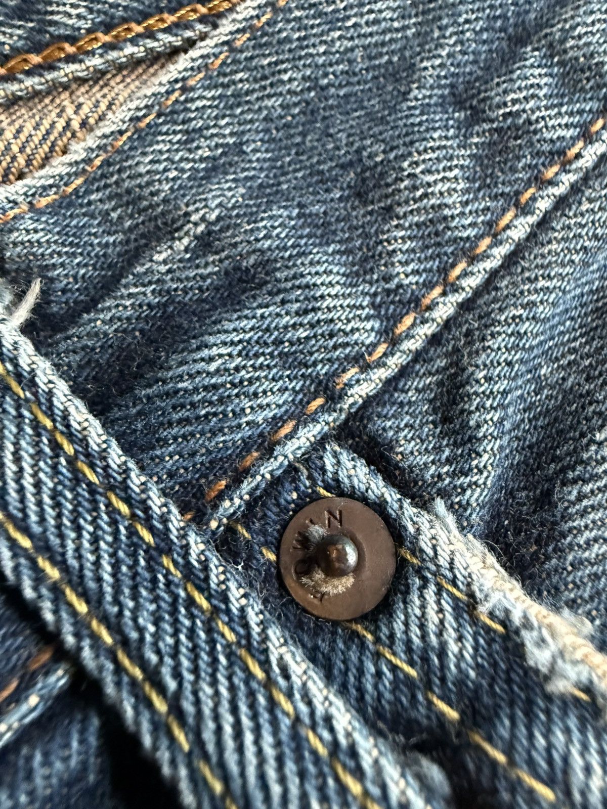 Edwin × Vintage 90’s EDWIN 505X RARE POCKET LOGO SALVAGE RETROJAPANESE PANTS Size US 30 / EU 46 - 8 Thumbnail