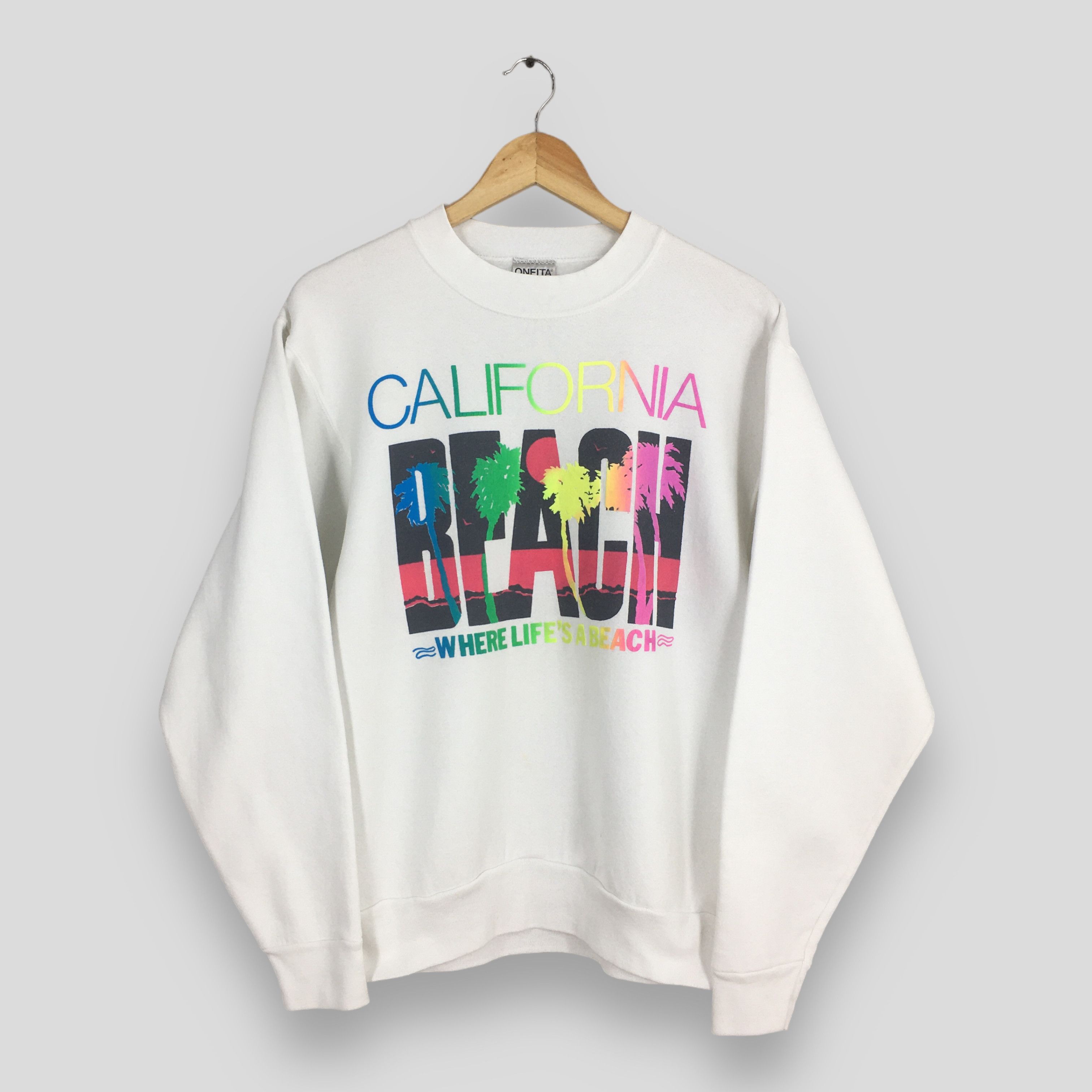 California Arts. Vintage California Beach White Sweatshirt Large Size US L / EU 52-54 / 3 - 1 Thumbnail