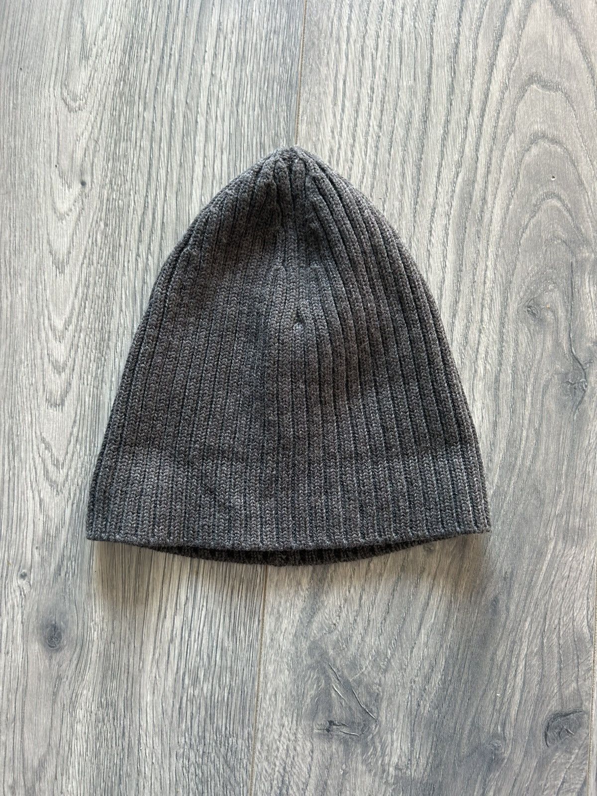 Prada Prada Ribbed Wool Beanie in Dark Grey Size ONE SIZE - 4 Thumbnail