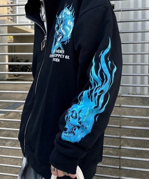 Vlone Vlone Glacier Skull Zip Up Size US L / EU 52-54 / 3 - 10 Thumbnail