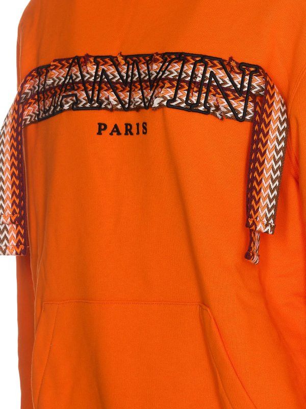 Lanvin o1y0225 Embellished Logo Hoodie in Orange Size US L / EU 52-54 / 3 - 3 Thumbnail