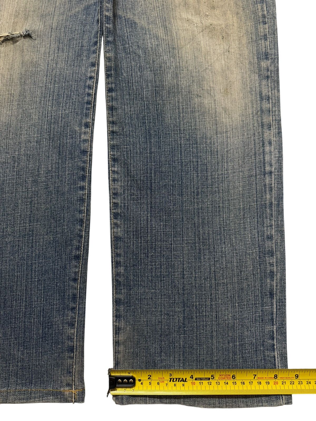 Edwin Vintage 90s Edwin 404 Mud Wash Faded Distress Wide Leg Jeans Size US 31 - 14 Thumbnail