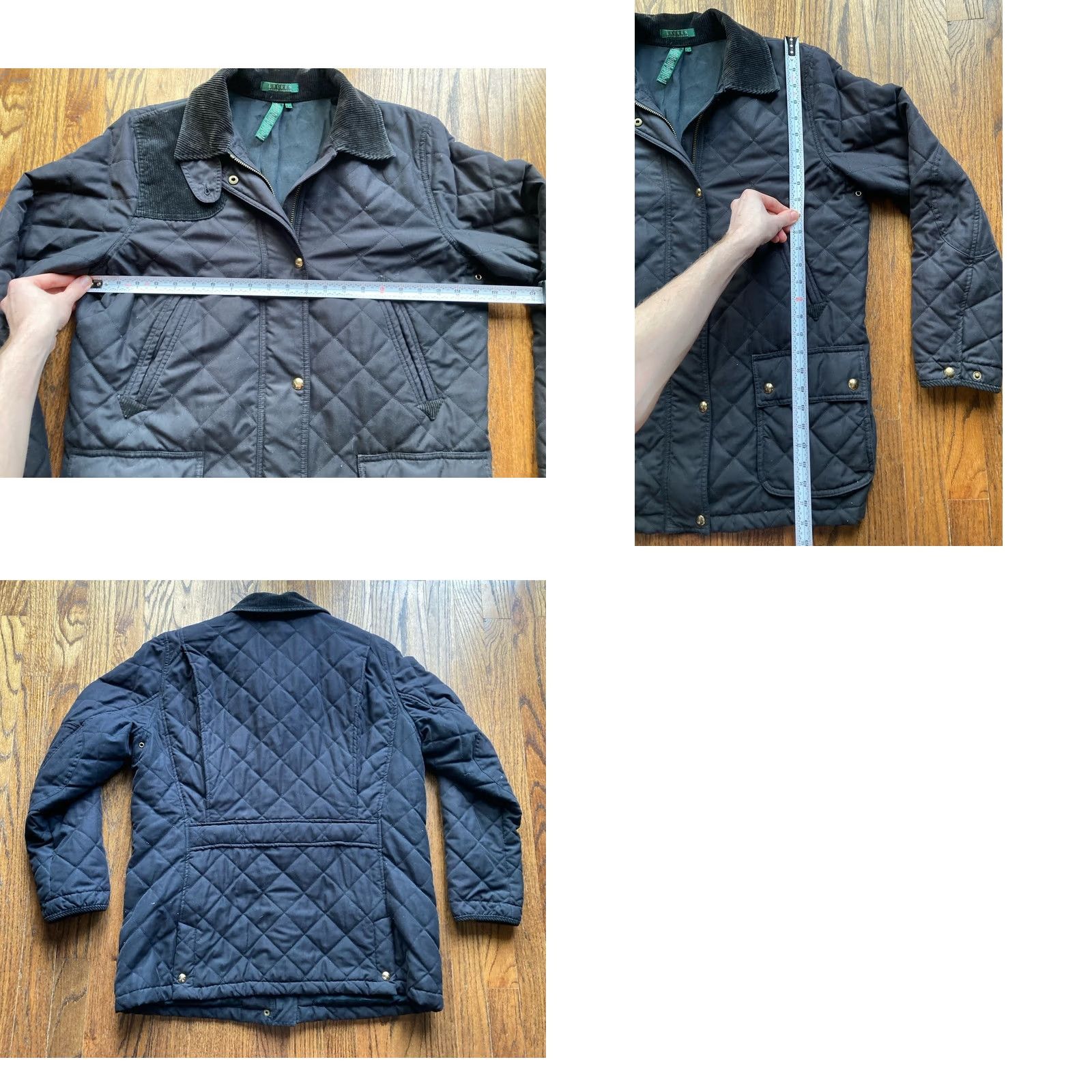 Ralph Lauren Lauren Ralph Lauren Jacket Womens Large Black Equestrian Quilted Corduroy Collar Size L / US 10 / IT 46 - 8 Thumbnail
