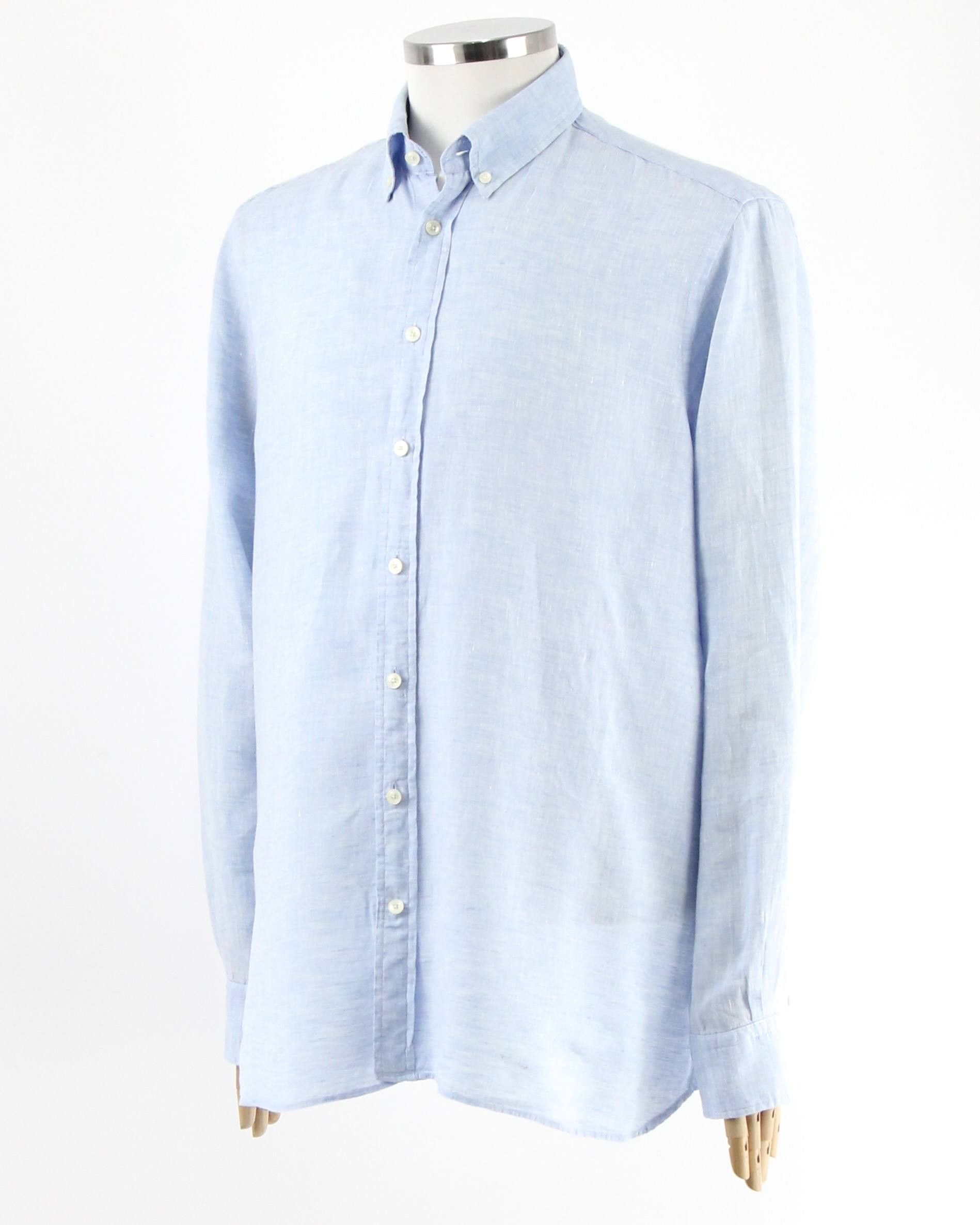 Hackett HACKETT LONDON Linen blue shirt Size US XL / EU 56 / 4 - 2 Thumbnail