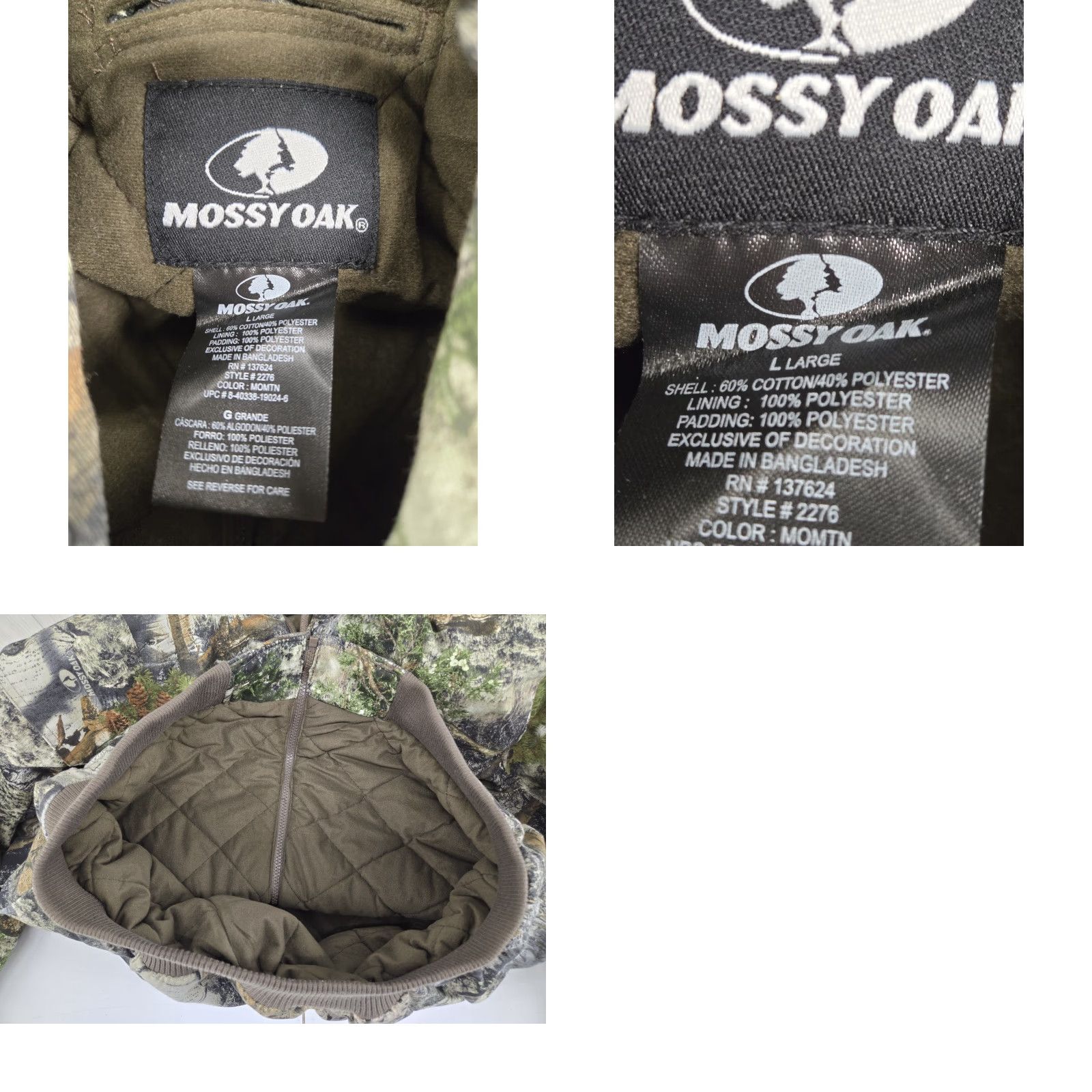 Vintage Mossy Oak Insulated Camo Jacket Green Full Zip Hooded Large Hunting Men L Zip Mos... Size US L / EU 52-54 / 3 - 9 Thumbnail