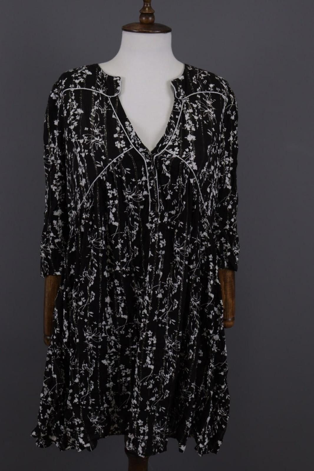 Wilkes Bashford BA&SH Frezza Noir Lady Dress Black Floral Blouson Dress Sz 2 Size XS / US 0-2 / IT 36-38 - 1 Thumbnail
