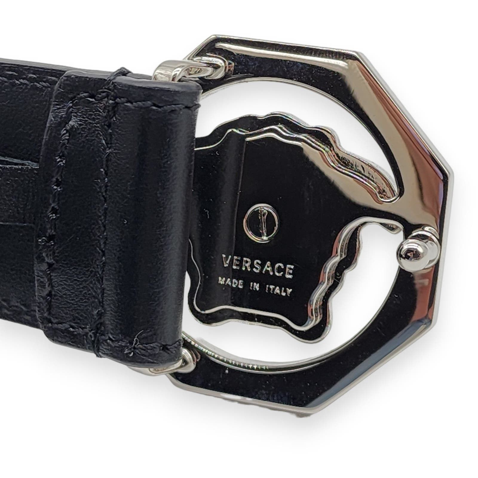 Versace Medusa Black Leather Belt 100/40 NWT $650 Size 40 - 7 Thumbnail