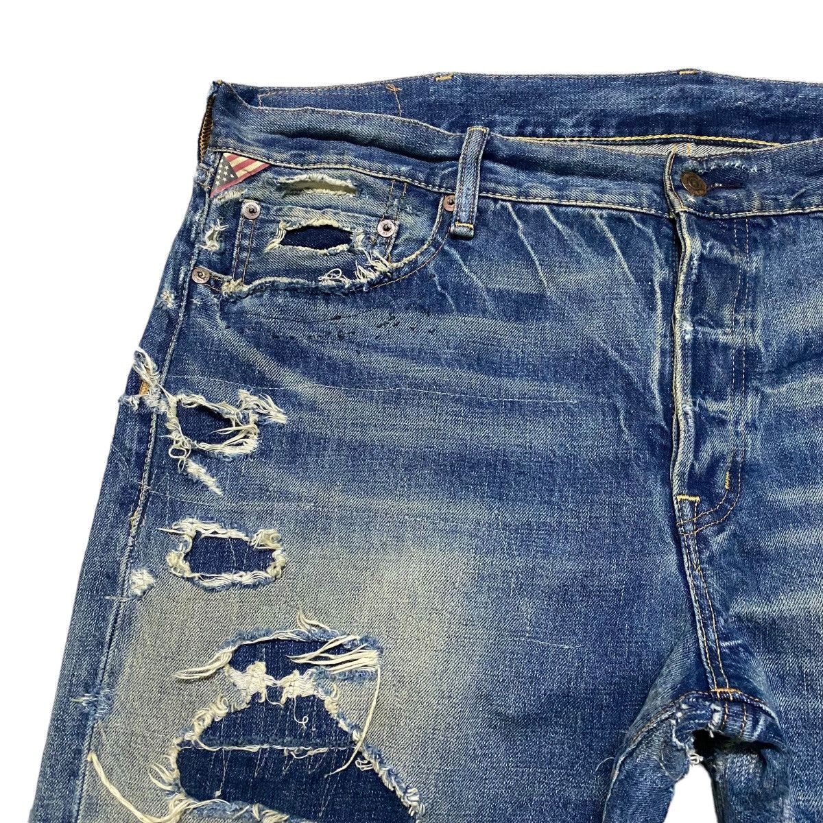 Denim & Supply Ralph Lauren Denim And Supply Ralph Lauren Distress Denim Patchwork Jeans Size US 38 / EU 54 - 4 Thumbnail