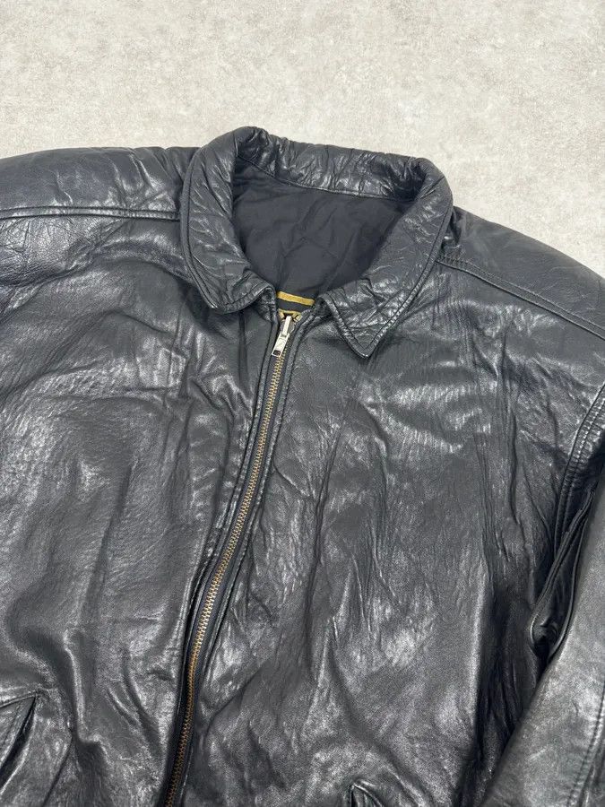 Marithe + Francois Girbaud 1980s Marithé + François Girbaud Black Reversible Leather Bomber Jacket Size US L / EU 52-54 / 3 - 9 Thumbnail