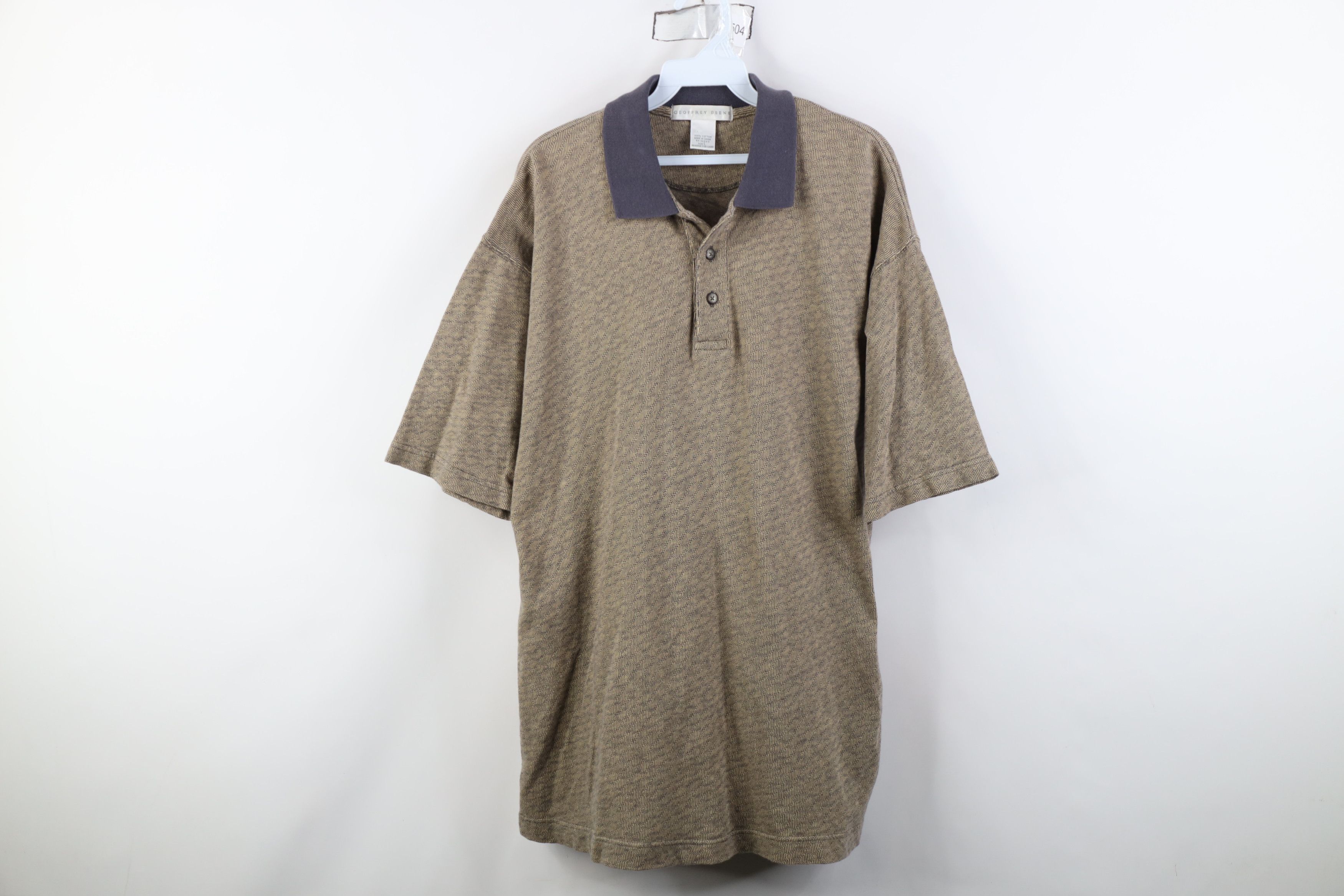 Vintage Vintage 90s Streetwear Baggy Geometric Knit Golf Polo Shirt Size US L / EU 52-54 / 3 - 1 Thumbnail
