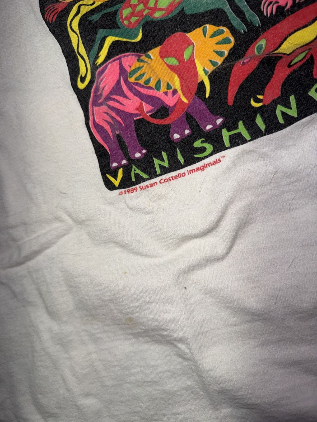 Other Vintage Rare! 80s Susan Costello Vanishing Animals T-shirt Size US XXL / EU 58 / 5 - 2 Thumbnail