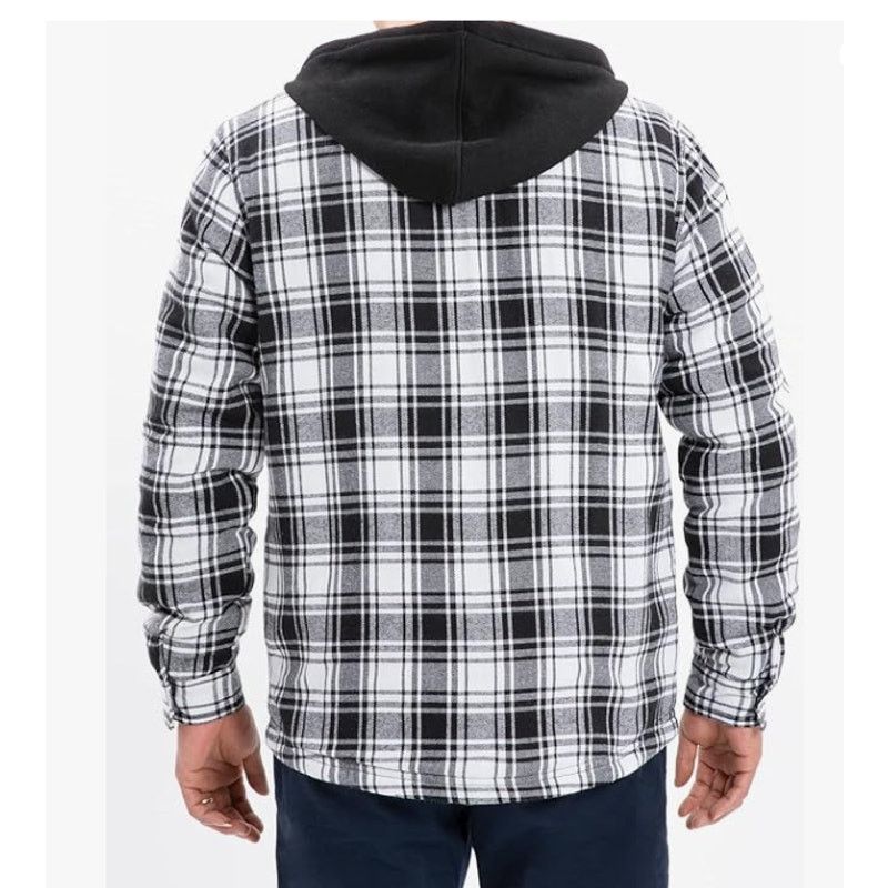 The Unbranded Brand SIZE MEDIUM Men's Sherpa Lined FullZip HoodPlaid ShirtJacket Size US XL / EU 56 / 4 - 6 Thumbnail
