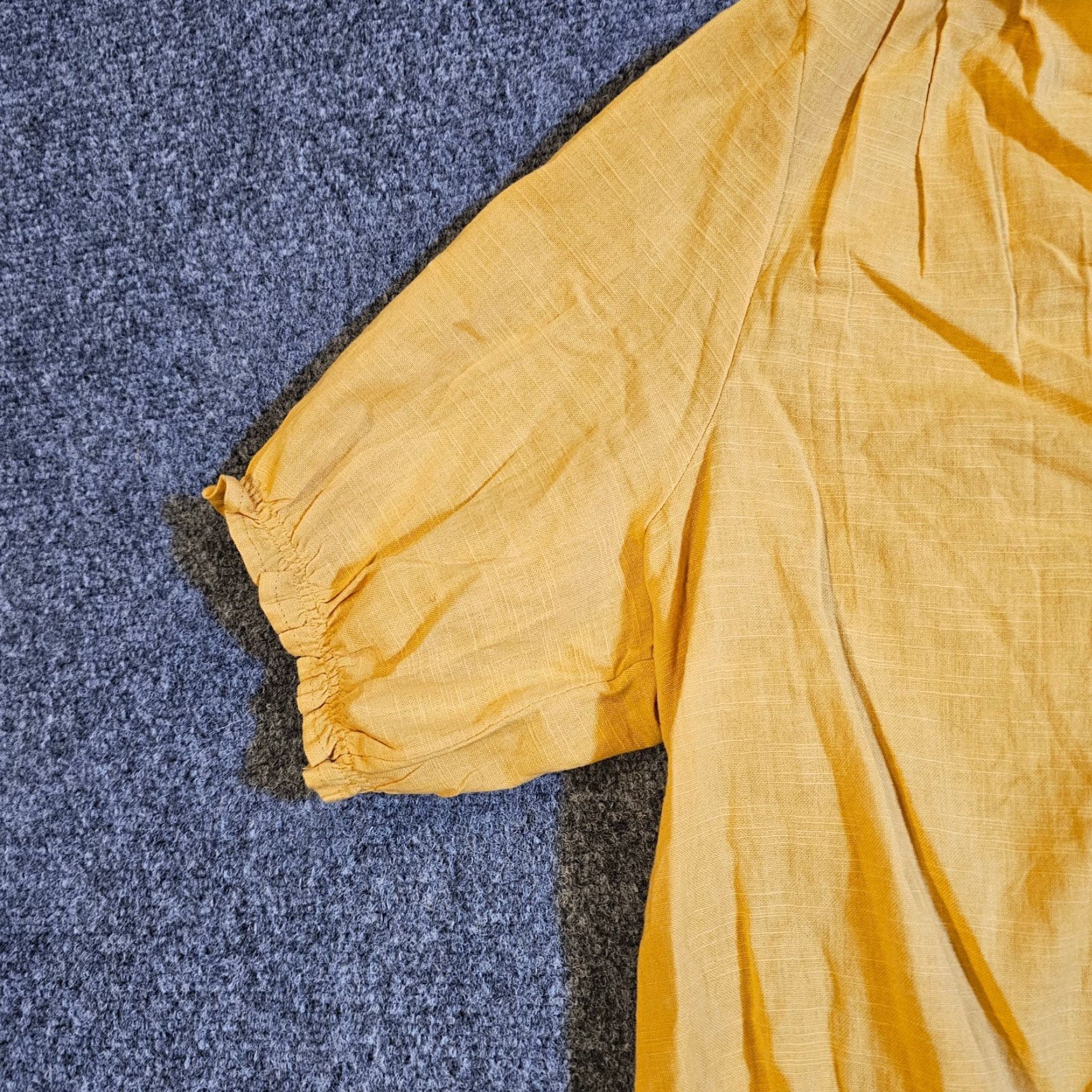 Lucky Brand Lucky Brand Top Shirt Women XL Yellow Wrap Front Tie Short Sleeve Casual Boho Shirt Size XL / US 12-14 / IT 48-50 - 4 Thumbnail