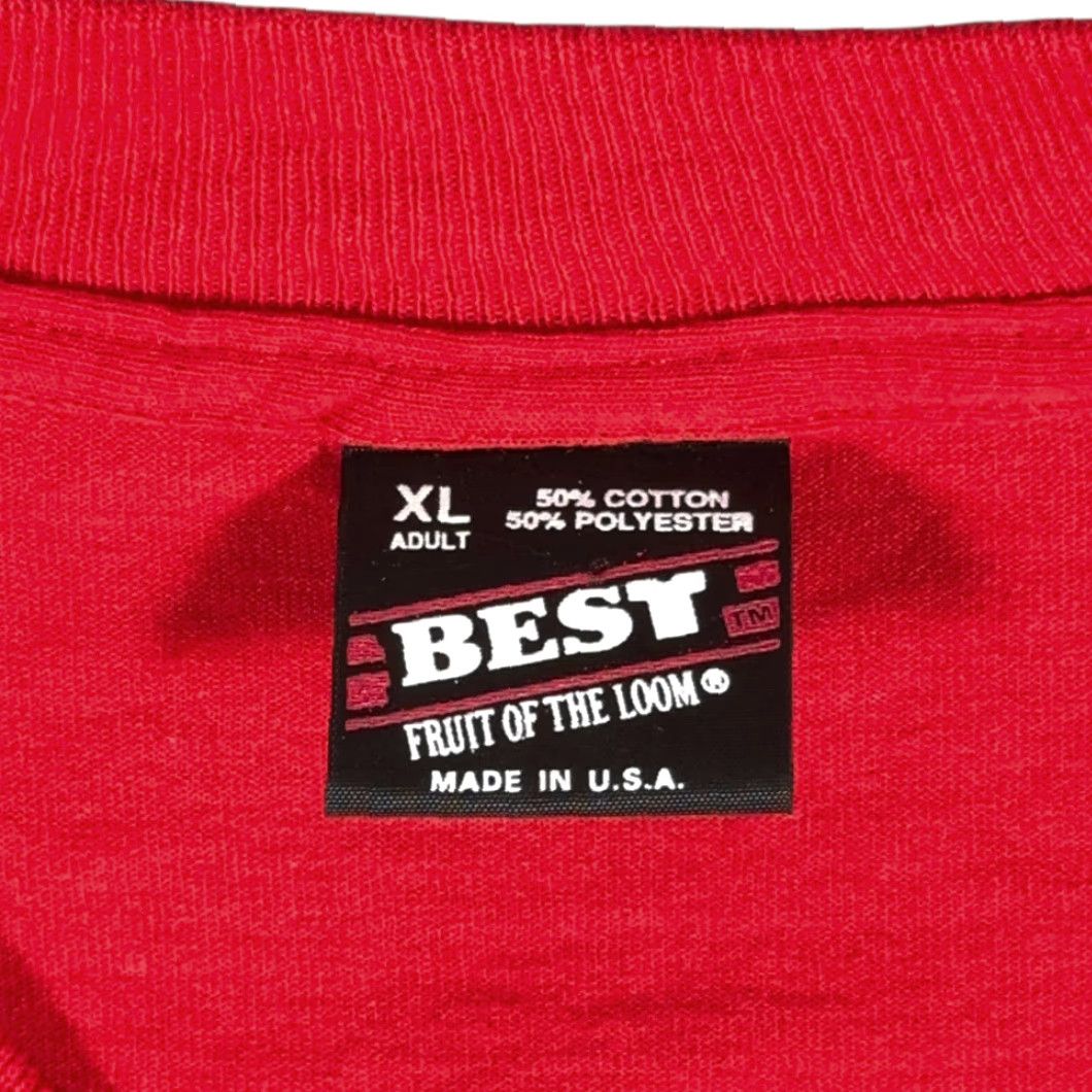 Fruit Of The Loom VINTAGE Christmas Shirt Adult XL Red Santa Fruit of the Loom 90s USA Mens T-Shirt Size US XL / EU 56 / 4 - 4 Thumbnail