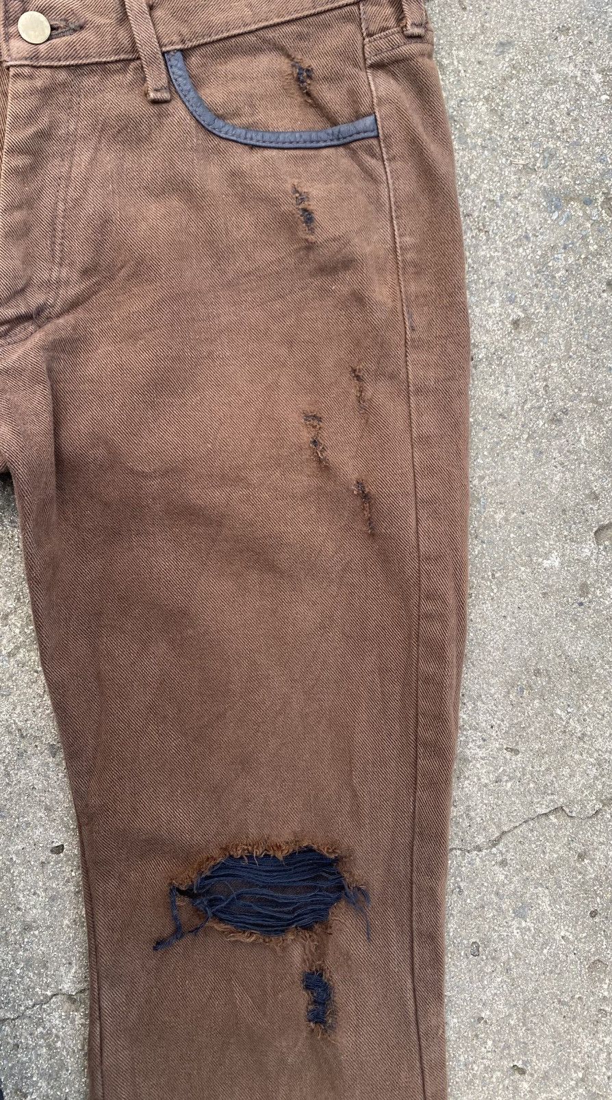 14th Addiction × KMRii RAGE Brown Thick Cotton Flare Denim Size US 31 - 6 Thumbnail