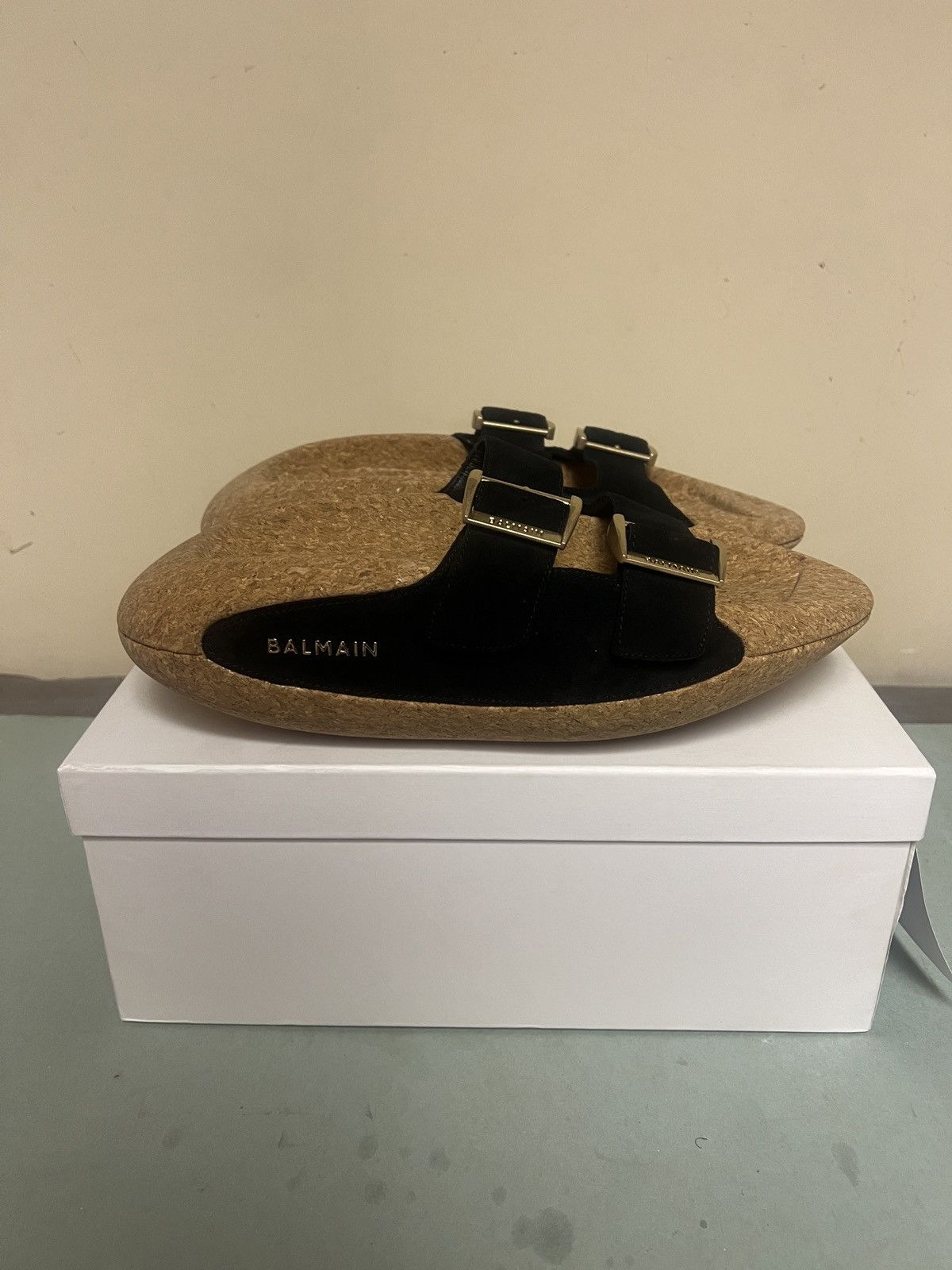 Balmain Balmain Women’s Cork Slide Sandals Size US 10 / IT 40 - 6 Thumbnail