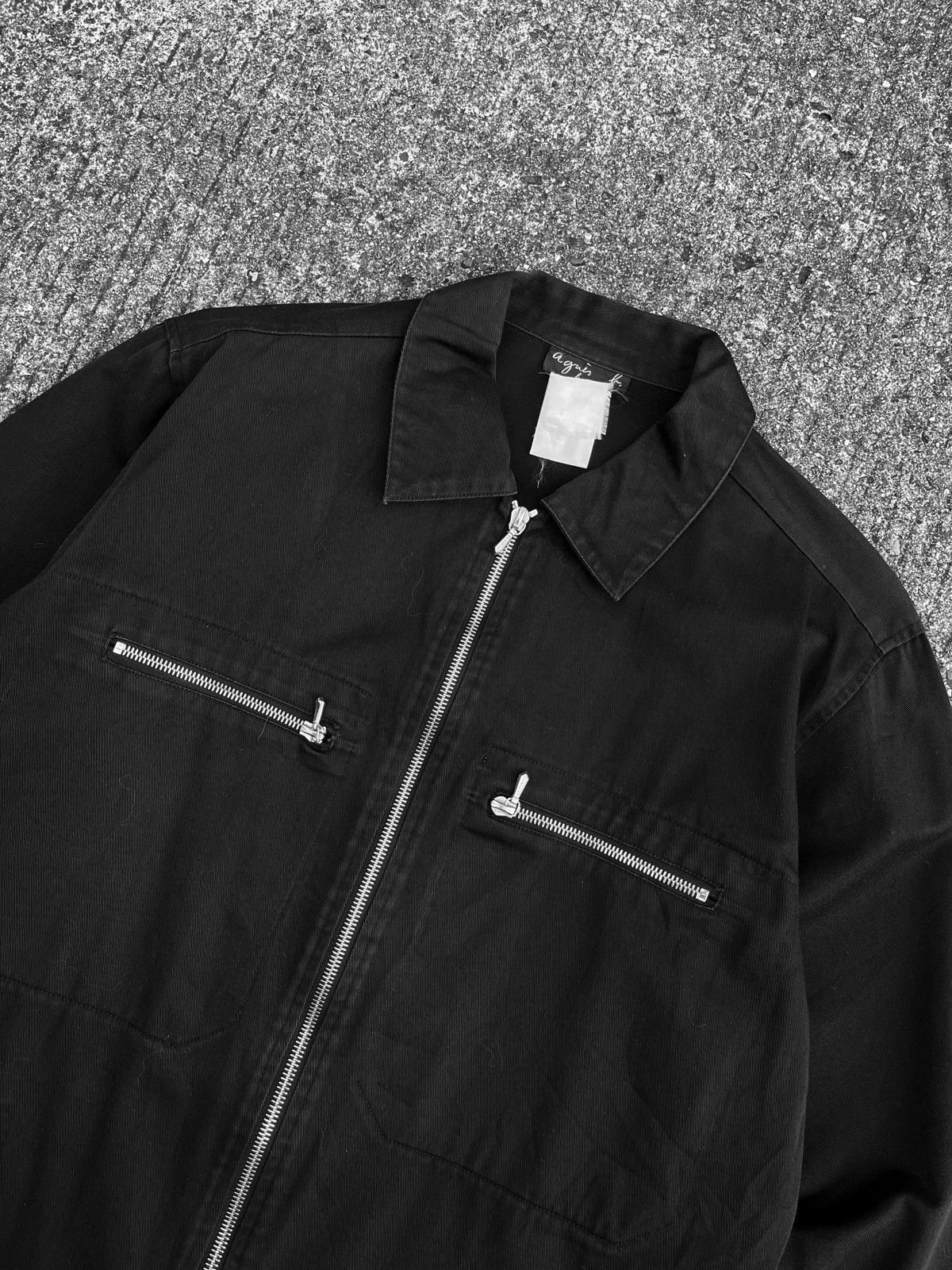 agnes b. Agnes b. Homme Multi Zipper Black Cotton Jacket Size US M / EU 48-50 / 2 - 2 Thumbnail