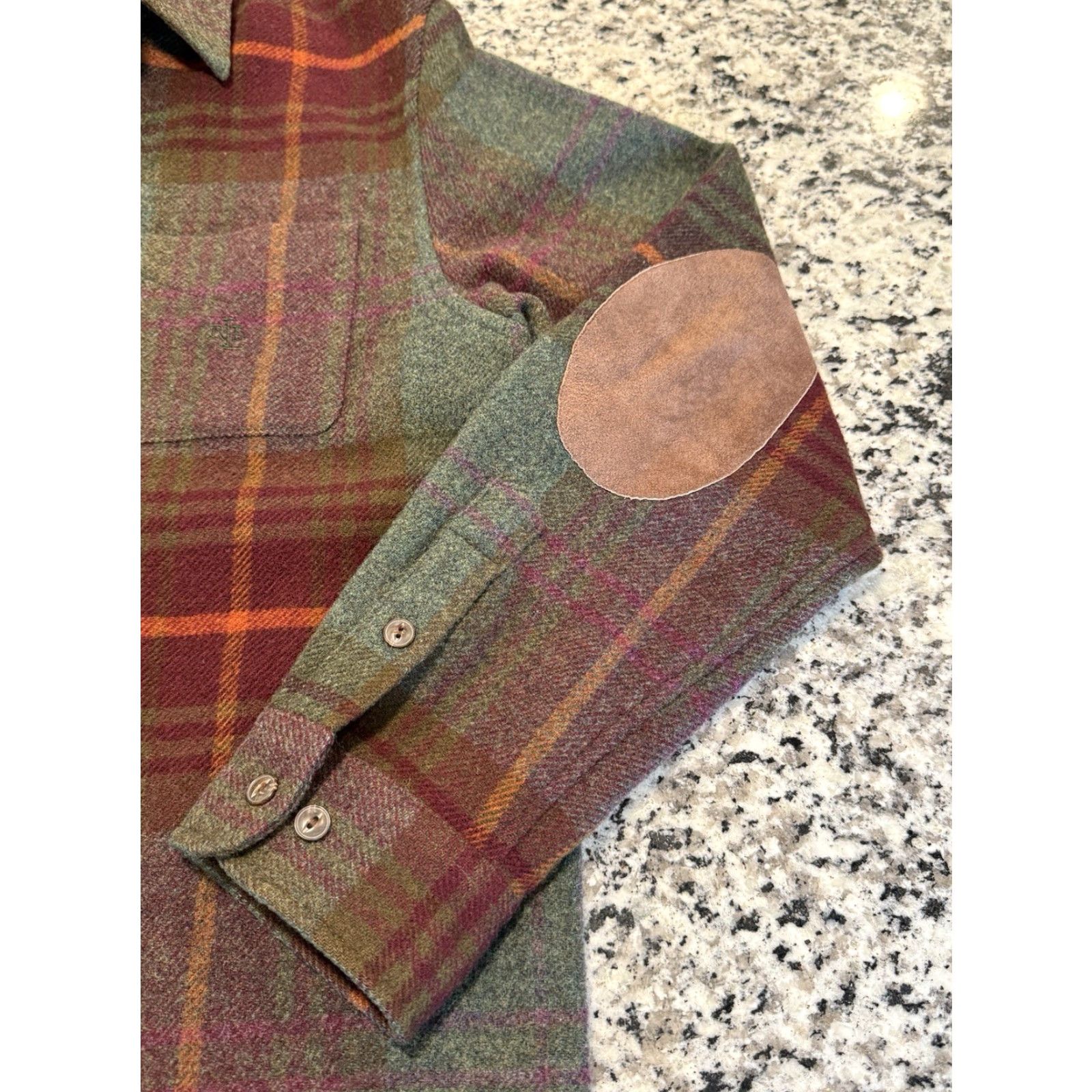 Ralph Lauren VINTAGE Ralph Lauren Men Jacket Shacket 90s Biker Tartan Plaid Tweed Leather Elbow Patch Medium Size US M / EU 48-50 / 2 - 4 Thumbnail