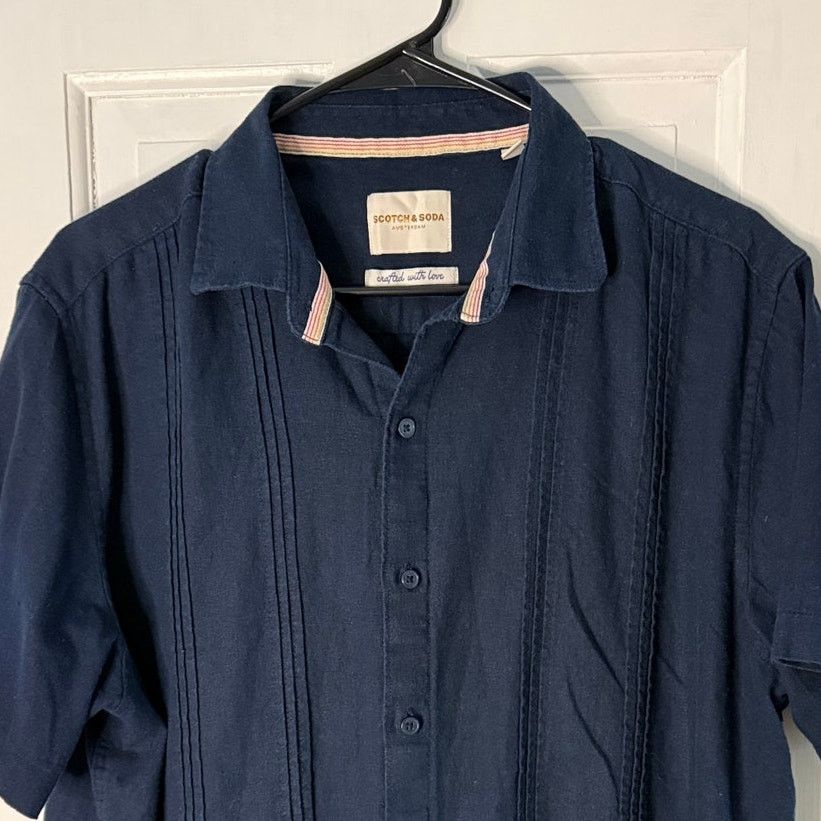 Scotch & Soda Scotch & Soda Men's Button Down Navy Blue Size Large Size US L / EU 52-54 / 3 - 1 Thumbnail